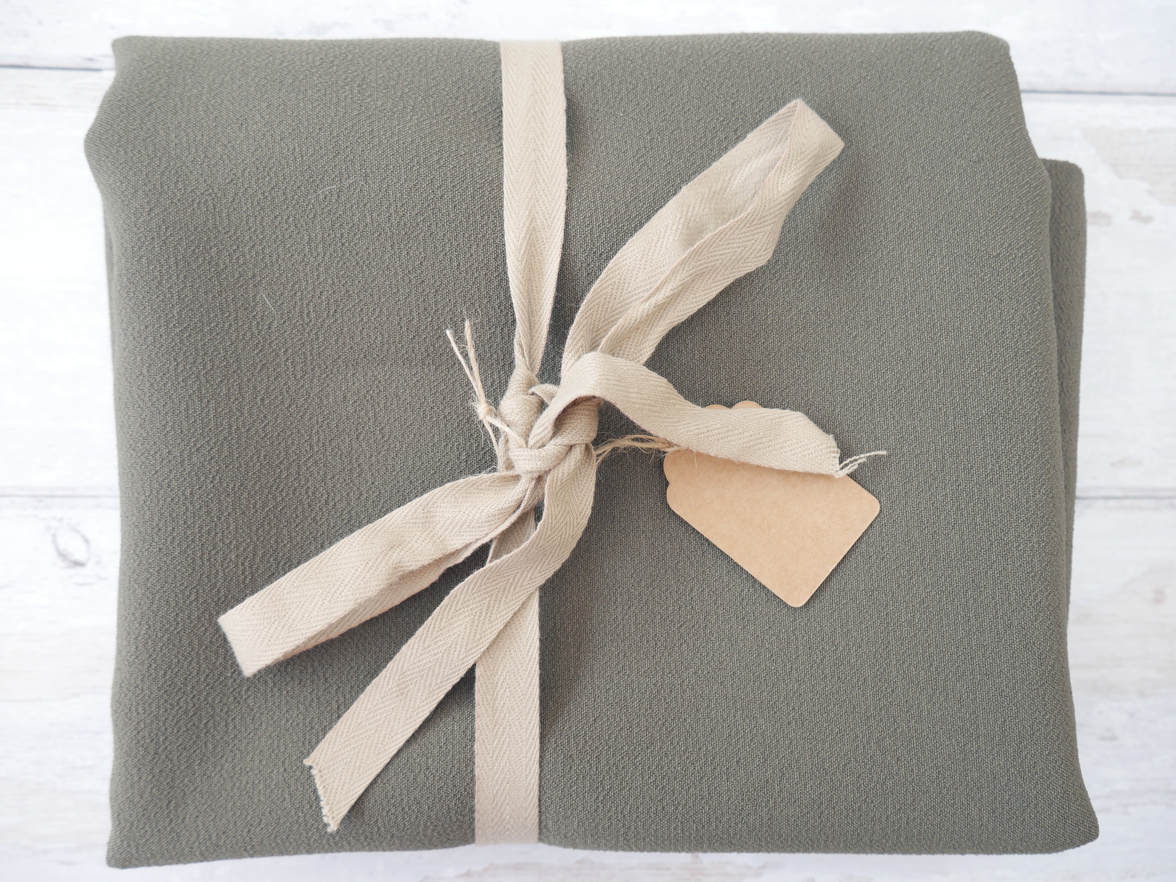 REMNANT - Lady McElroy Samba Crepe in Olive FAULT, 0.8m-Remnants-Flying Bobbins Haberdashery