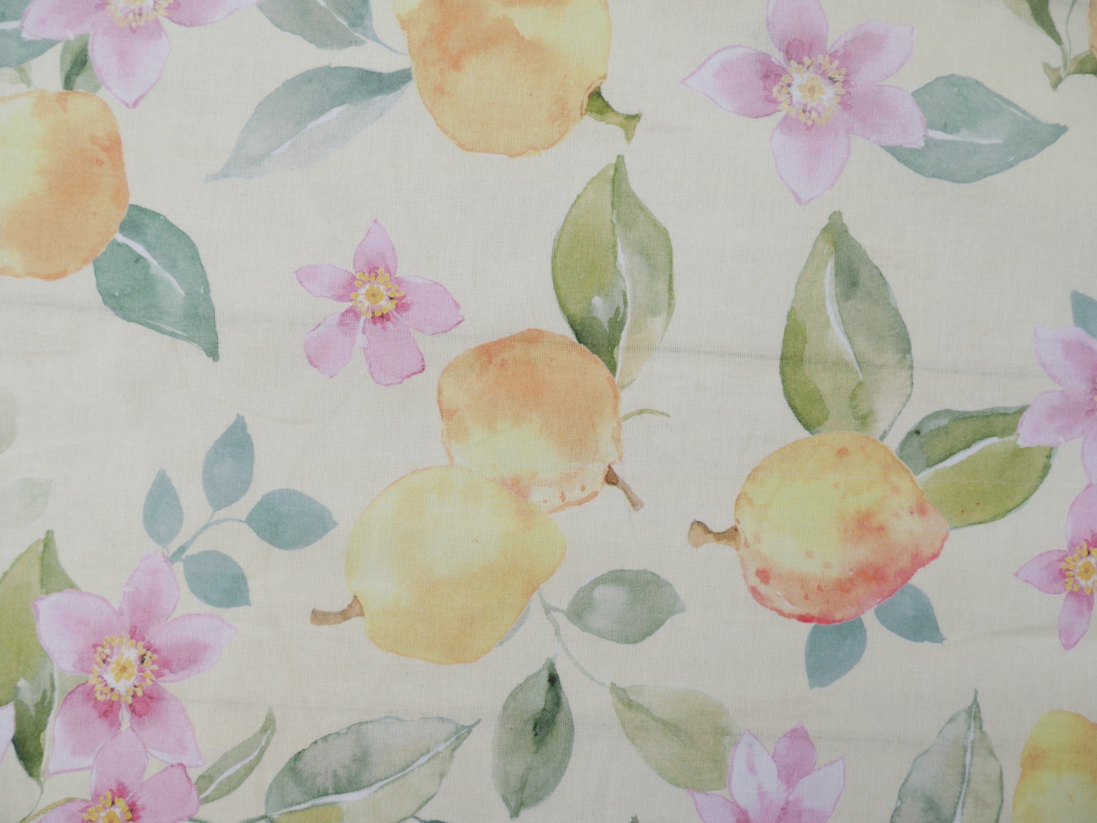 Cotton Poplin in Lemon Blossom, £16.50 p/m-Cotton Fabric-Flying Bobbins Haberdashery