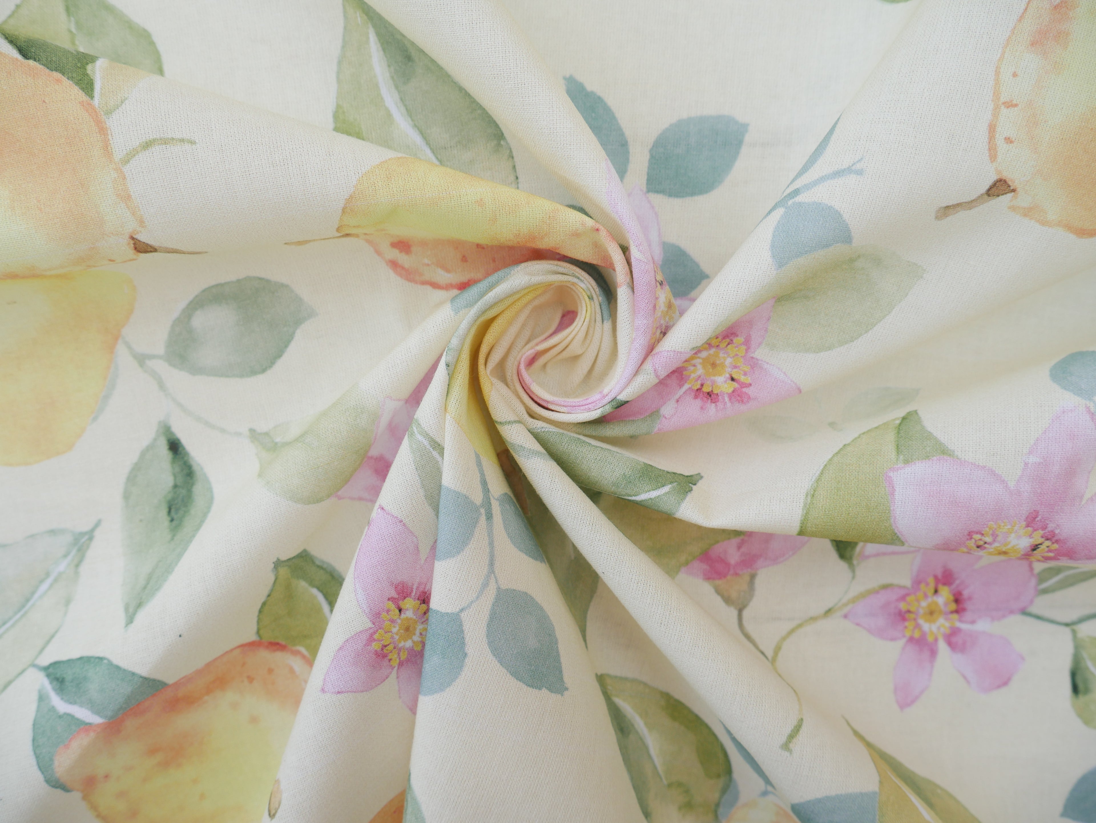 Cotton Poplin in Lemon Blossom, £16.50 p/m-Cotton Fabric-Flying Bobbins Haberdashery