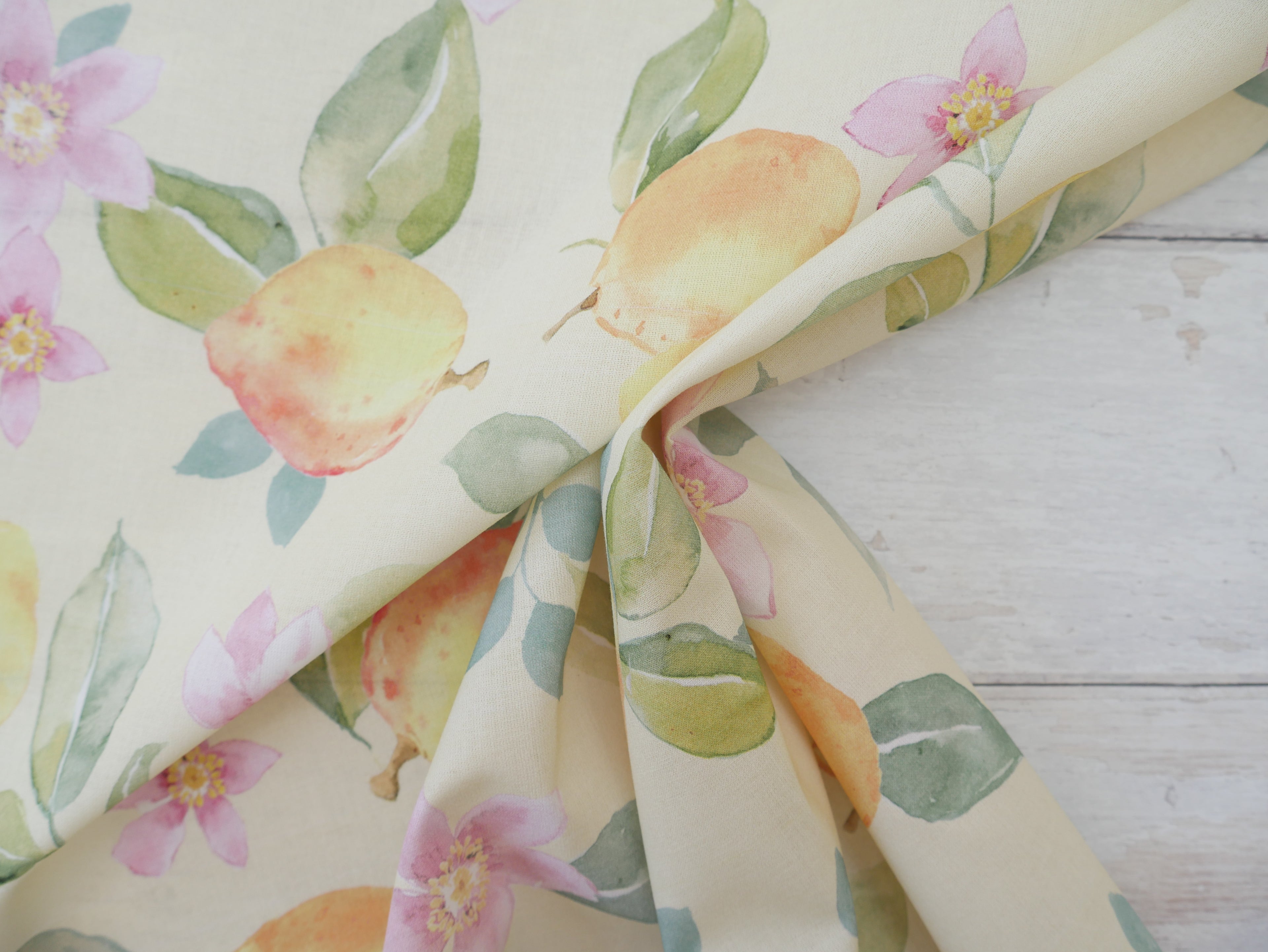 Cotton Poplin in Lemon Blossom, £16.50 p/m-Cotton Fabric-Flying Bobbins Haberdashery