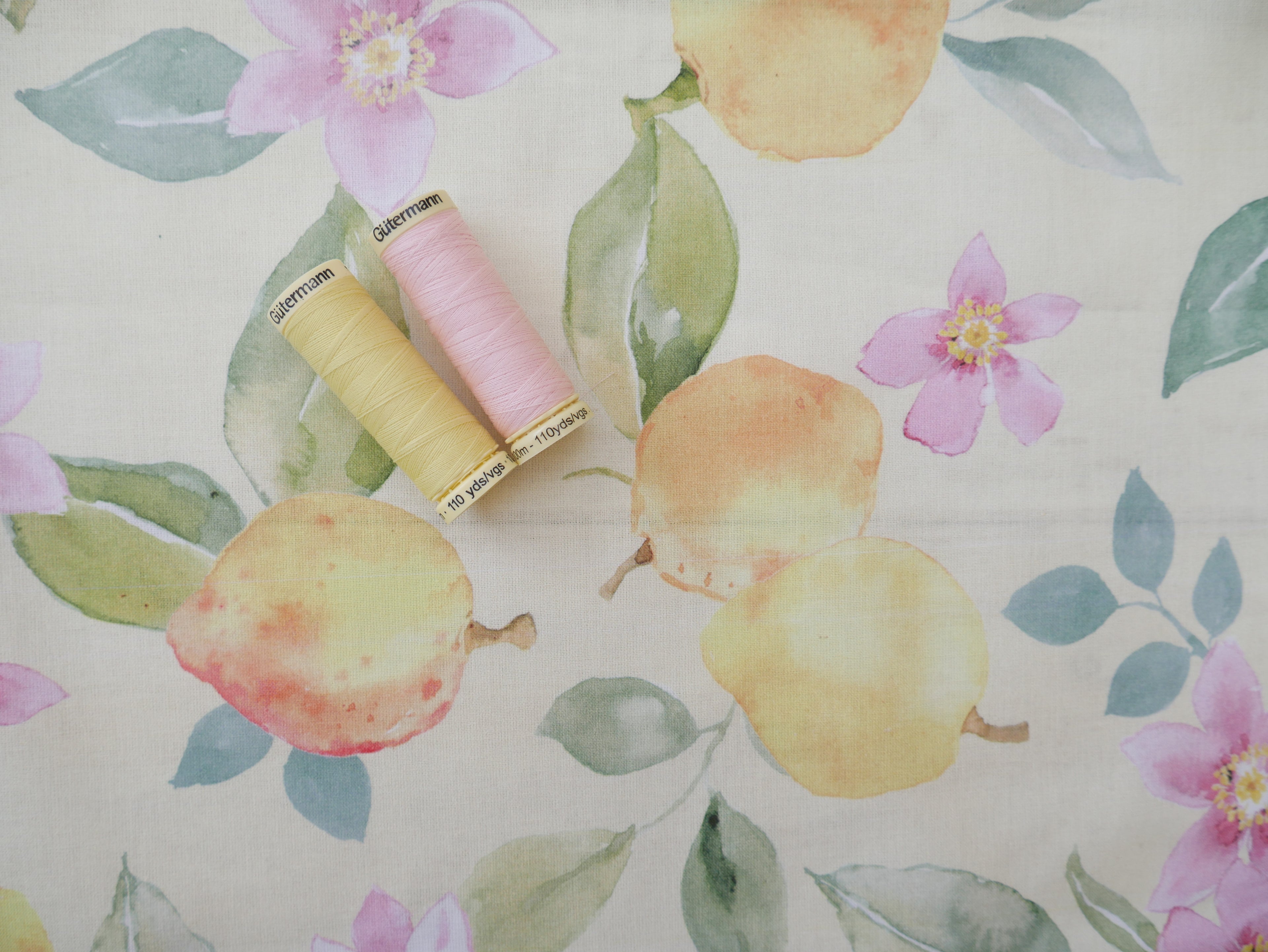 Cotton Poplin in Lemon Blossom, £16.50 p/m-Cotton Fabric-Flying Bobbins Haberdashery
