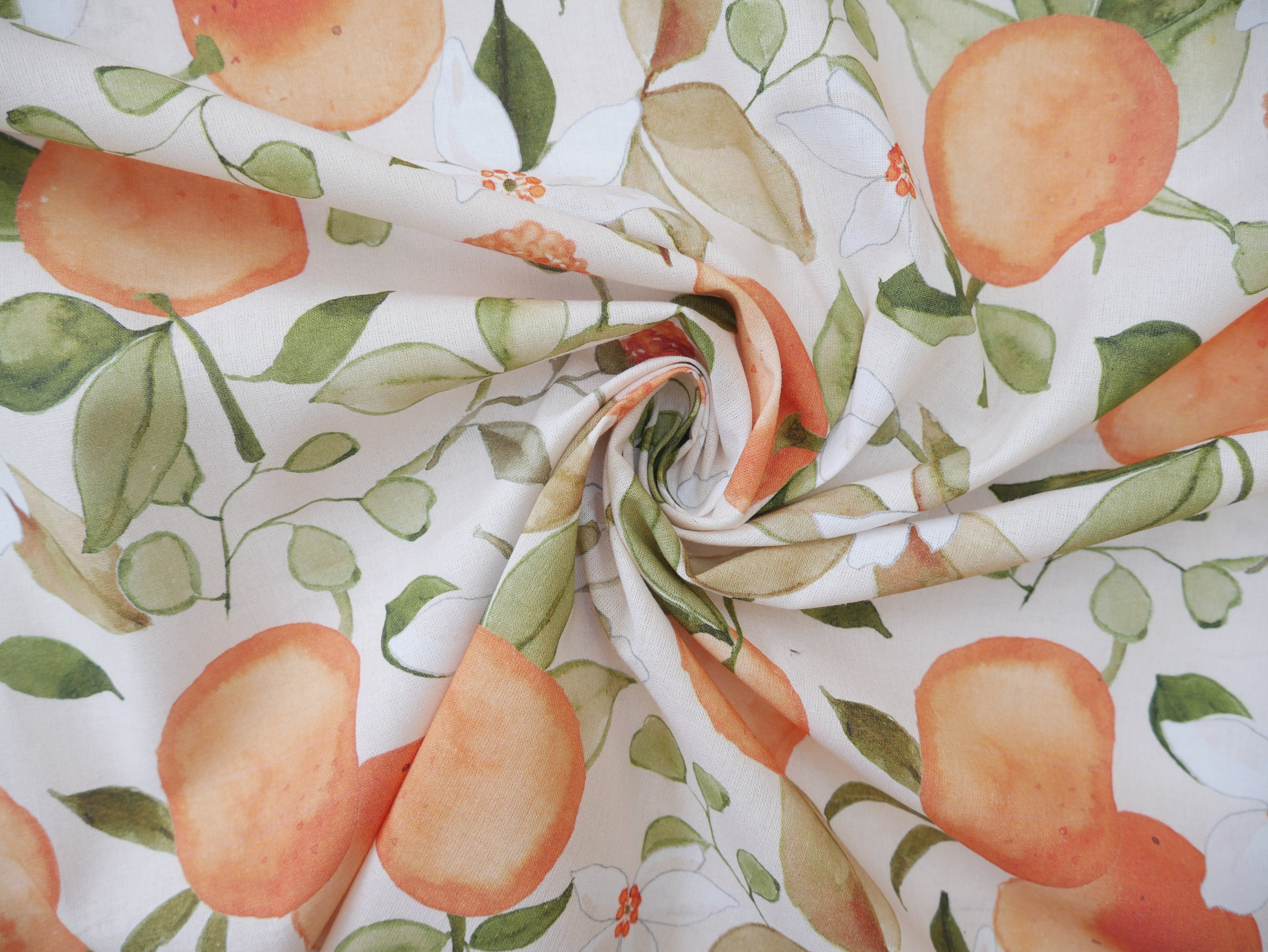 Cotton Poplin in Orange Blossom, £16.50 p/m-Cotton Fabric-Flying Bobbins Haberdashery