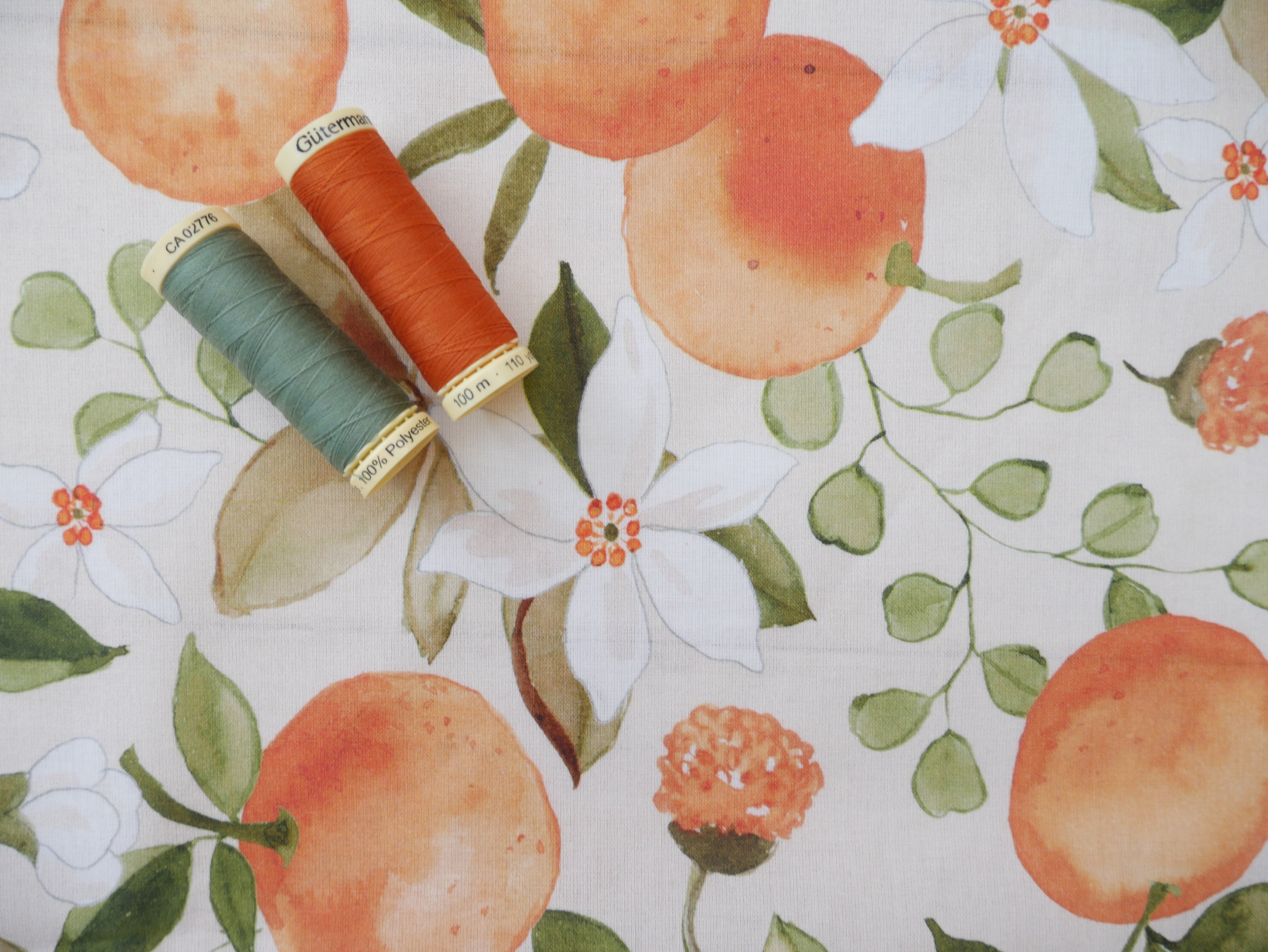 Cotton Poplin in Orange Blossom, £16.50 p/m-Cotton Fabric-Flying Bobbins Haberdashery