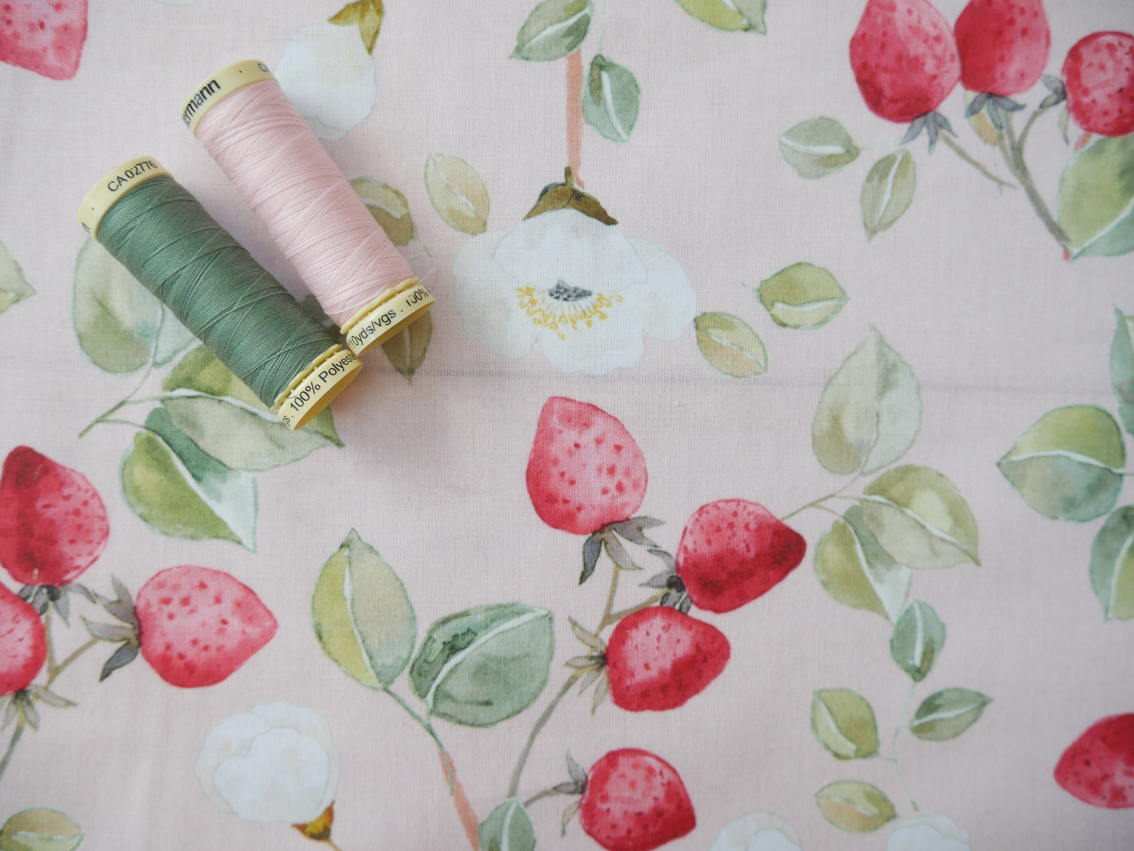 Cotton Poplin in Strawberry Blossom, £16.50 p/m-Cotton Fabric-Flying Bobbins Haberdashery