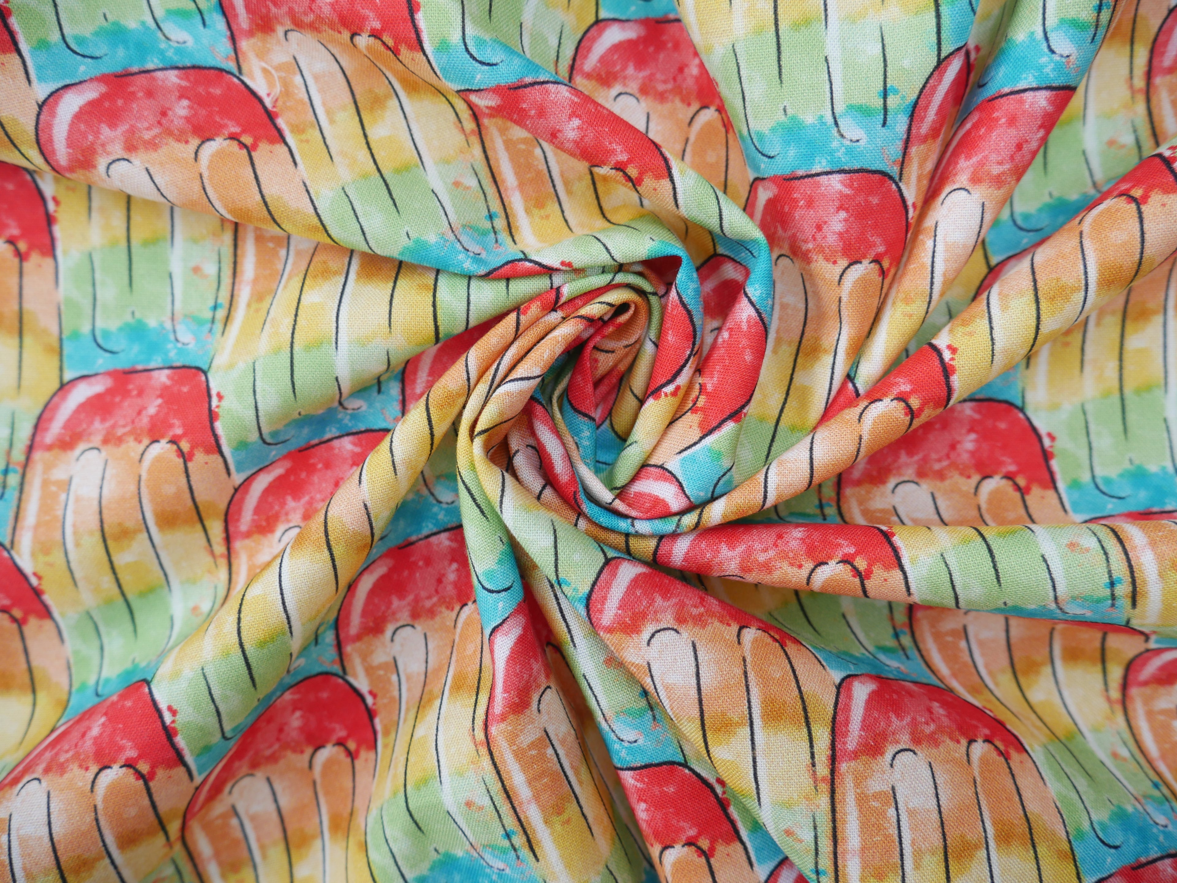 Sweet Summertime Rainbow Pop Printed Cotton, £14.50 pm-Cotton Fabric-Flying Bobbins Haberdashery