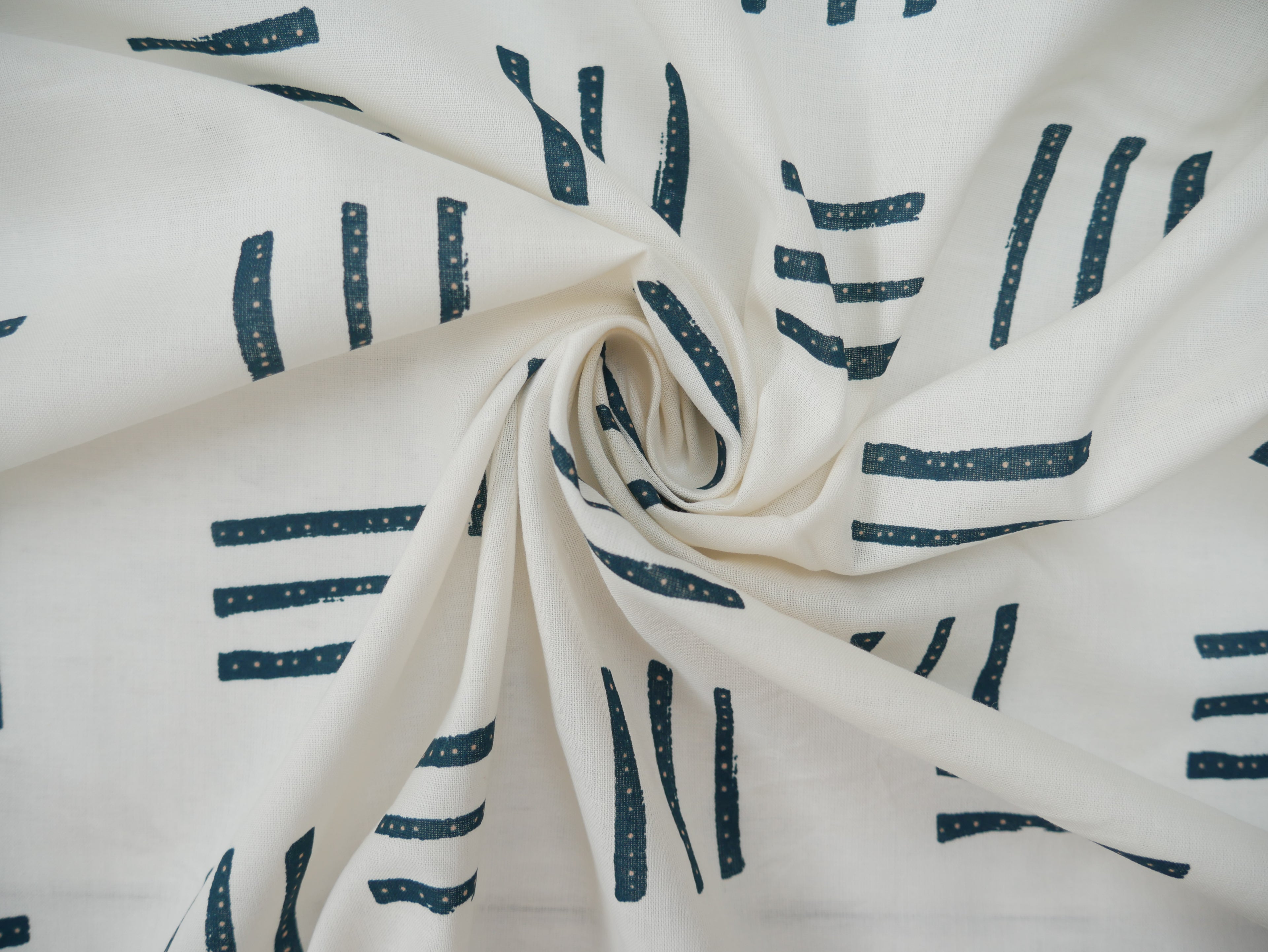 Atelier Brunette Native Print Cotton in Off-White, £17.00-Cotton Fabric-Flying Bobbins Haberdashery