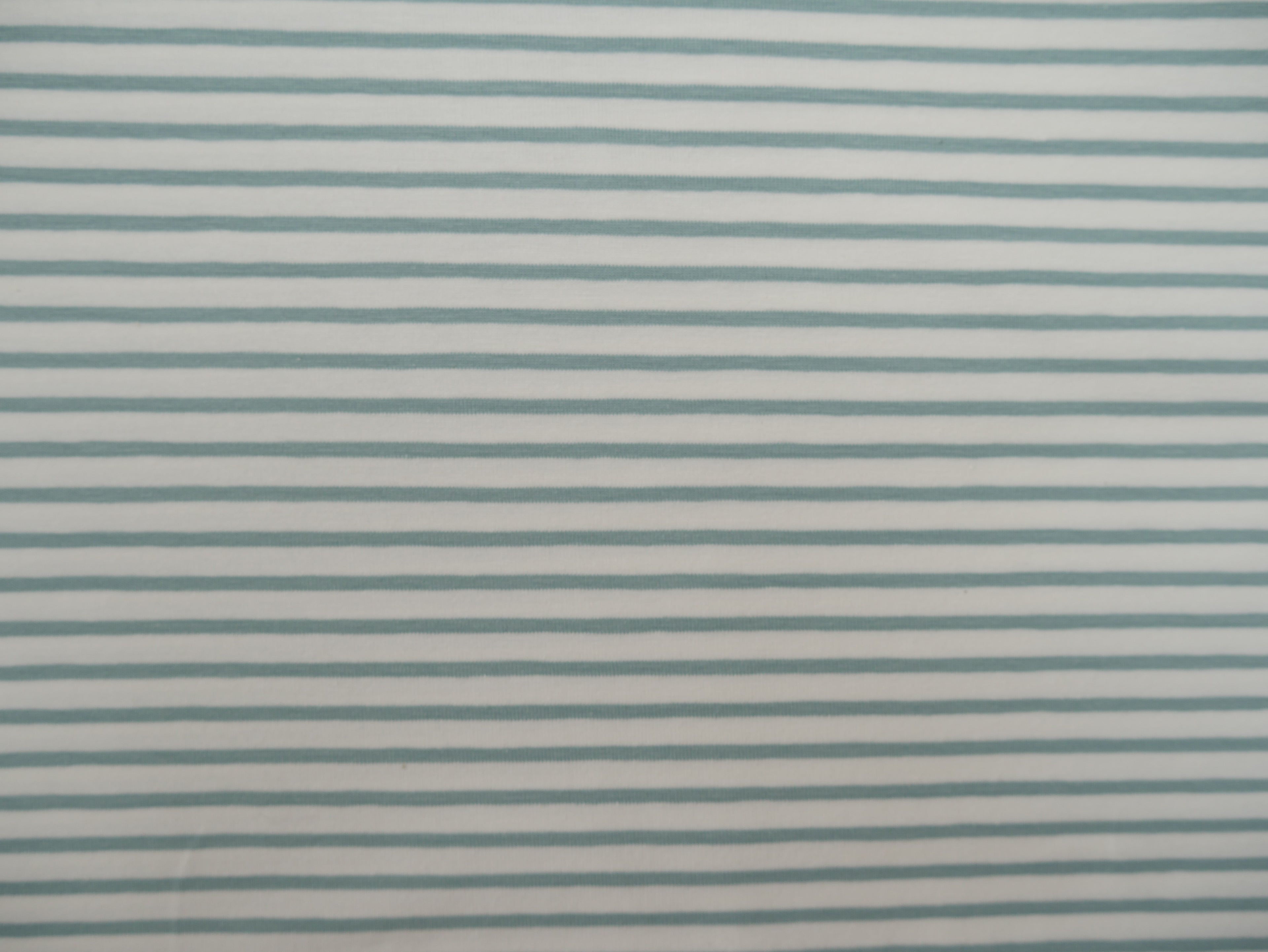 Breton Stripe Cotton Jersey in Sage & Ivory £16.00 pm-Cotton Jersey-Flying Bobbins Haberdashery