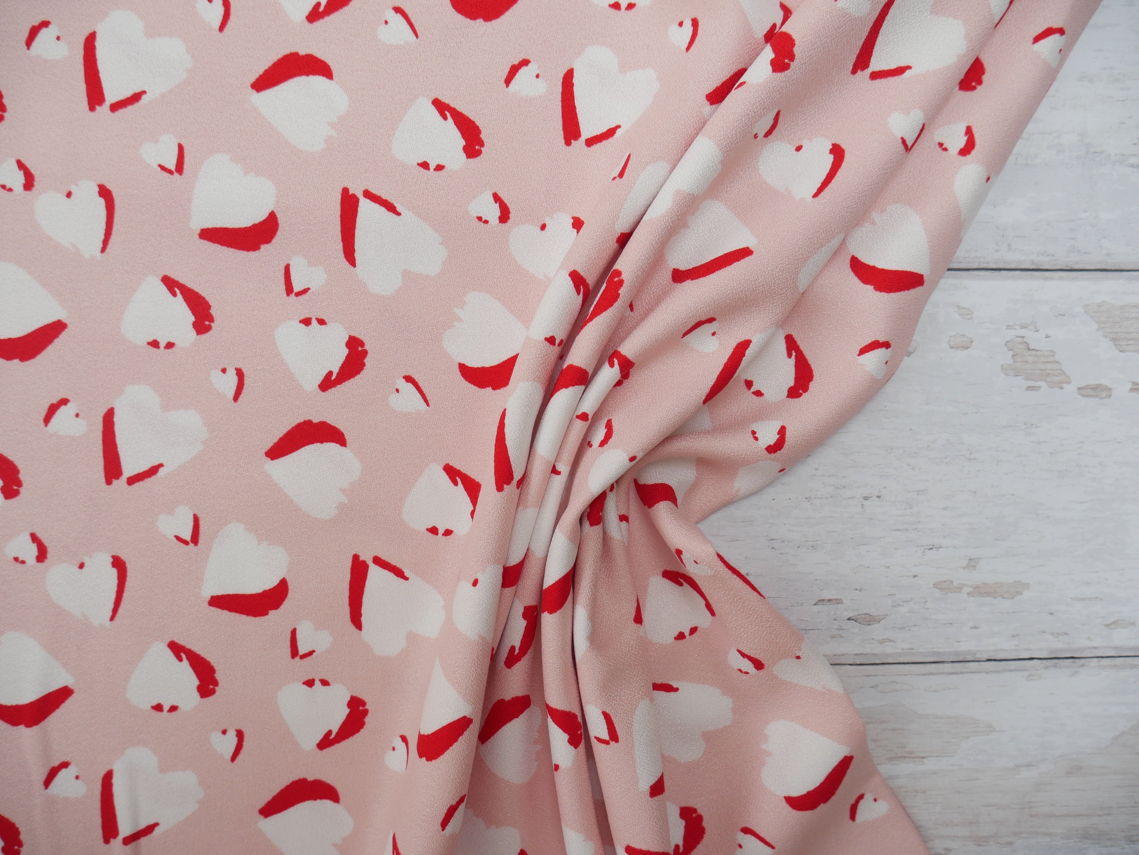 Heartbeat Rayon Crepe by Lady McElroy in Pink, £19.50 p/m-Fabric-Flying Bobbins Haberdashery