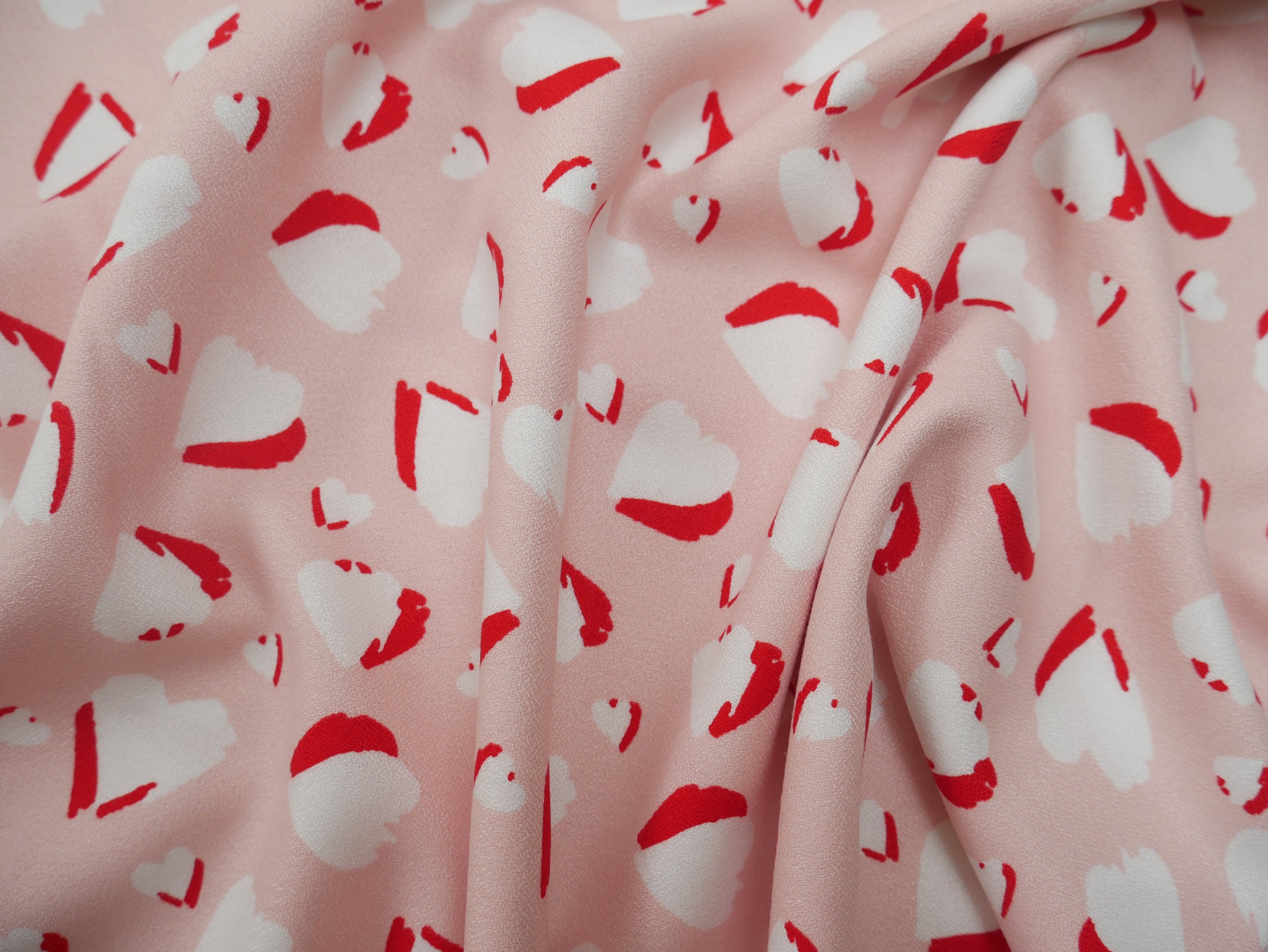 Heartbeat Rayon Crepe by Lady McElroy in Pink, £19.50 p/m-Fabric-Flying Bobbins Haberdashery
