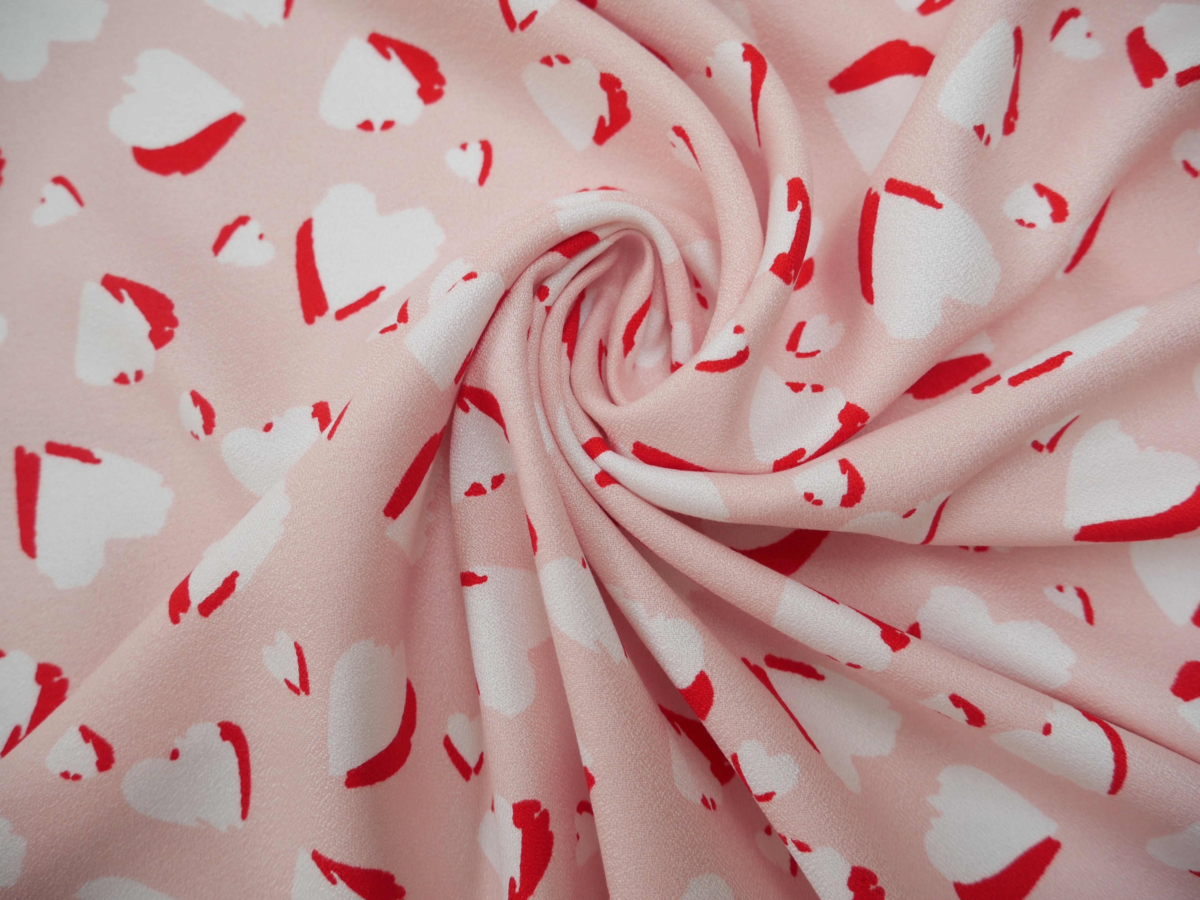 Heartbeat Rayon Crepe by Lady McElroy in Pink, £19.50 p/m-Fabric-Flying Bobbins Haberdashery