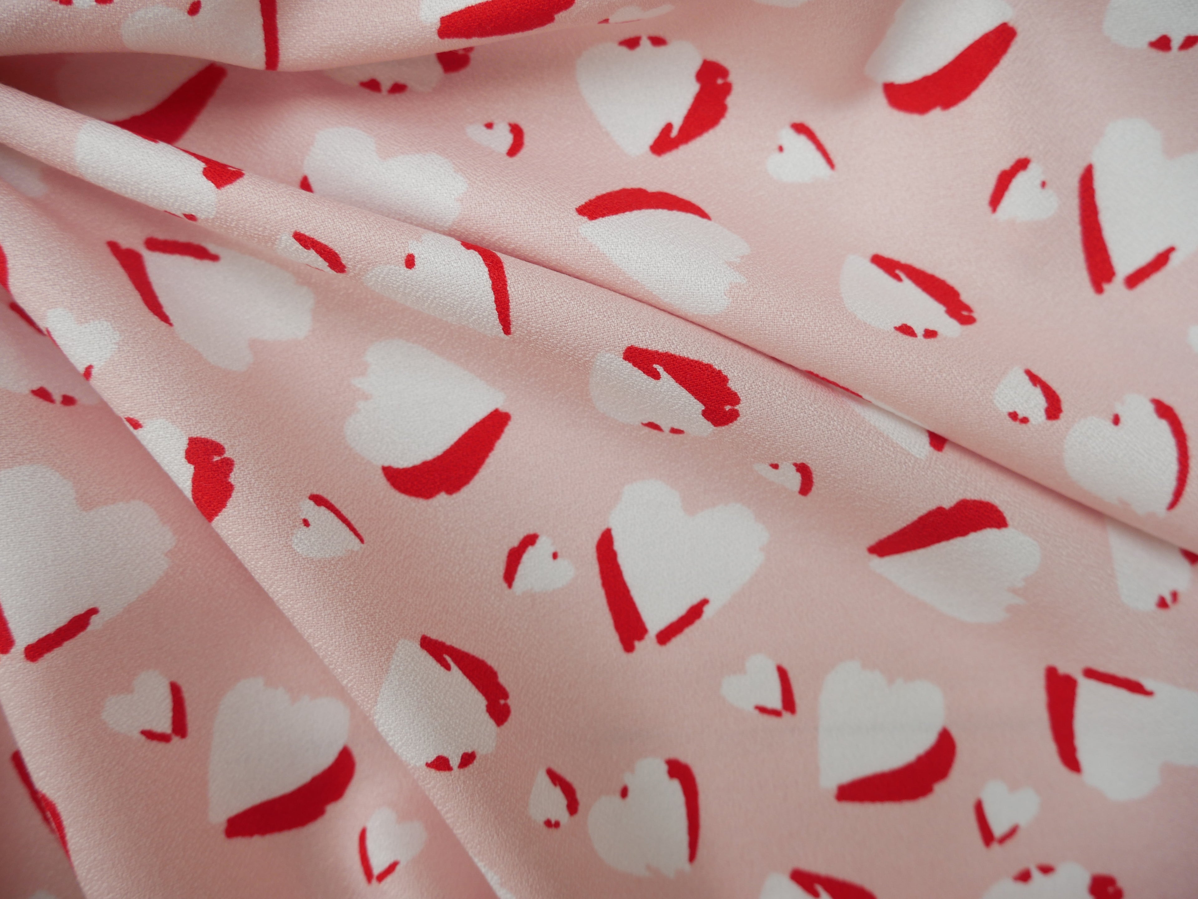 Heartbeat Rayon Crepe by Lady McElroy in Pink, £19.50 p/m-Fabric-Flying Bobbins Haberdashery
