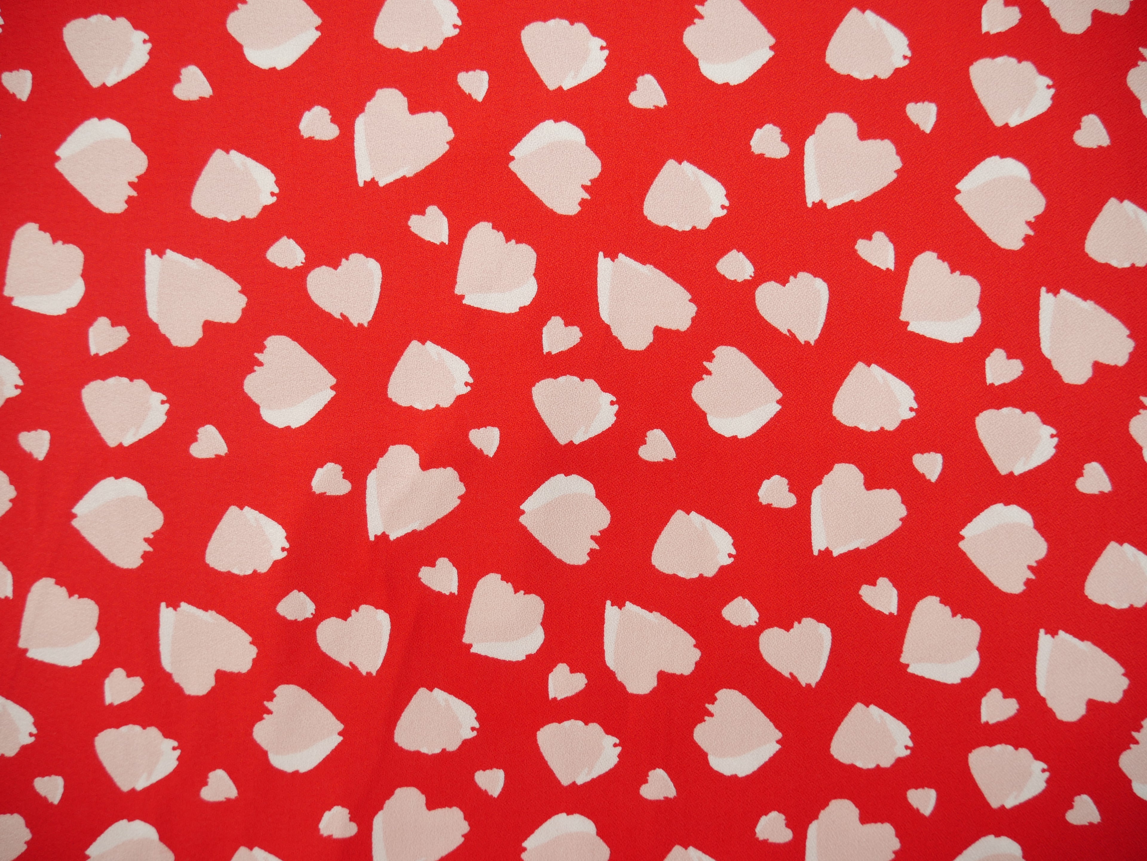 Heartbeat Rayon Crepe by Lady McElroy in Red, £19.50 p/m-Fabric-Flying Bobbins Haberdashery