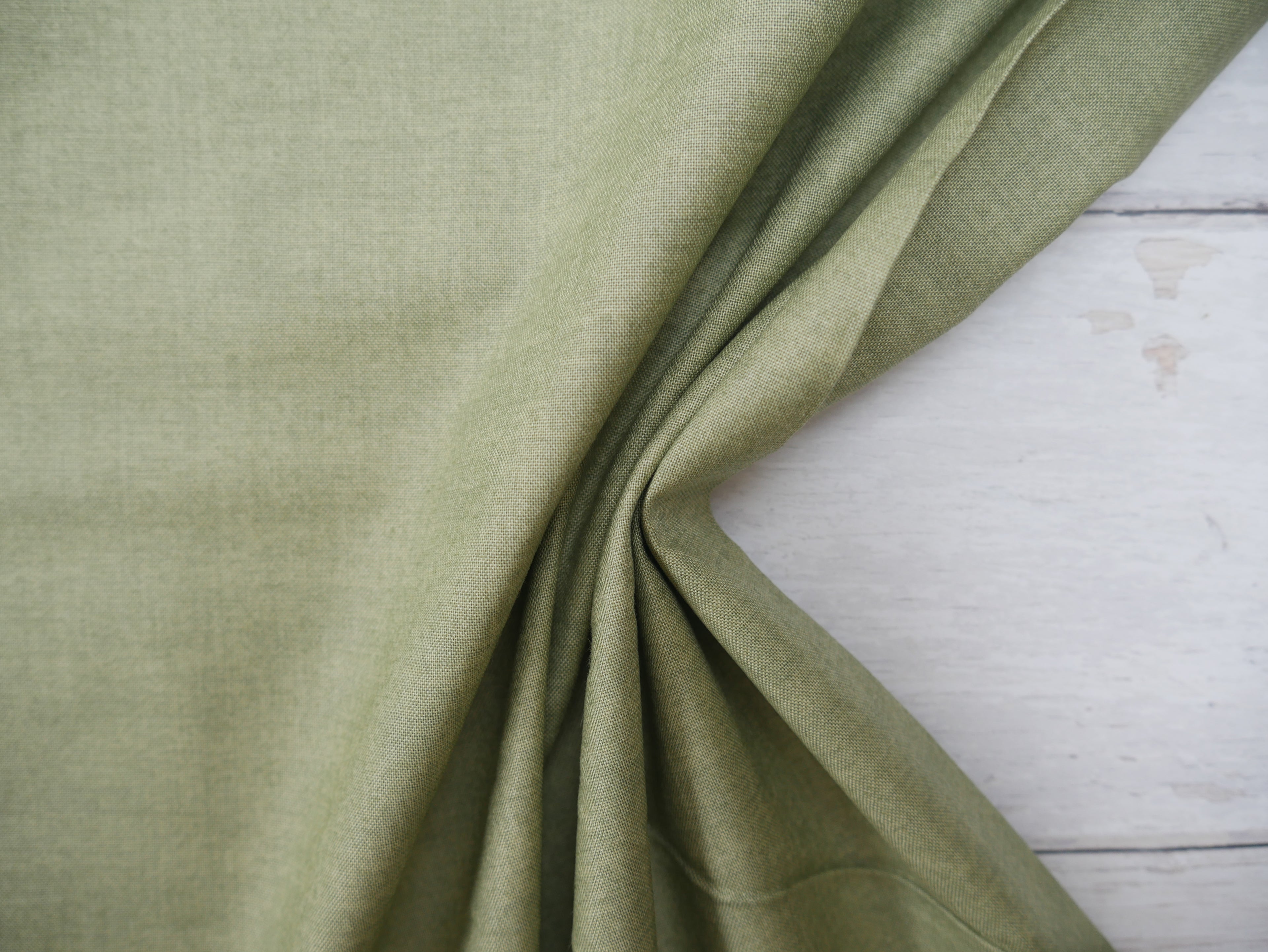 Makower Printed Cotton, Linen Texture in Sage, £12.80 p/m-Cotton-Flying Bobbins Haberdashery