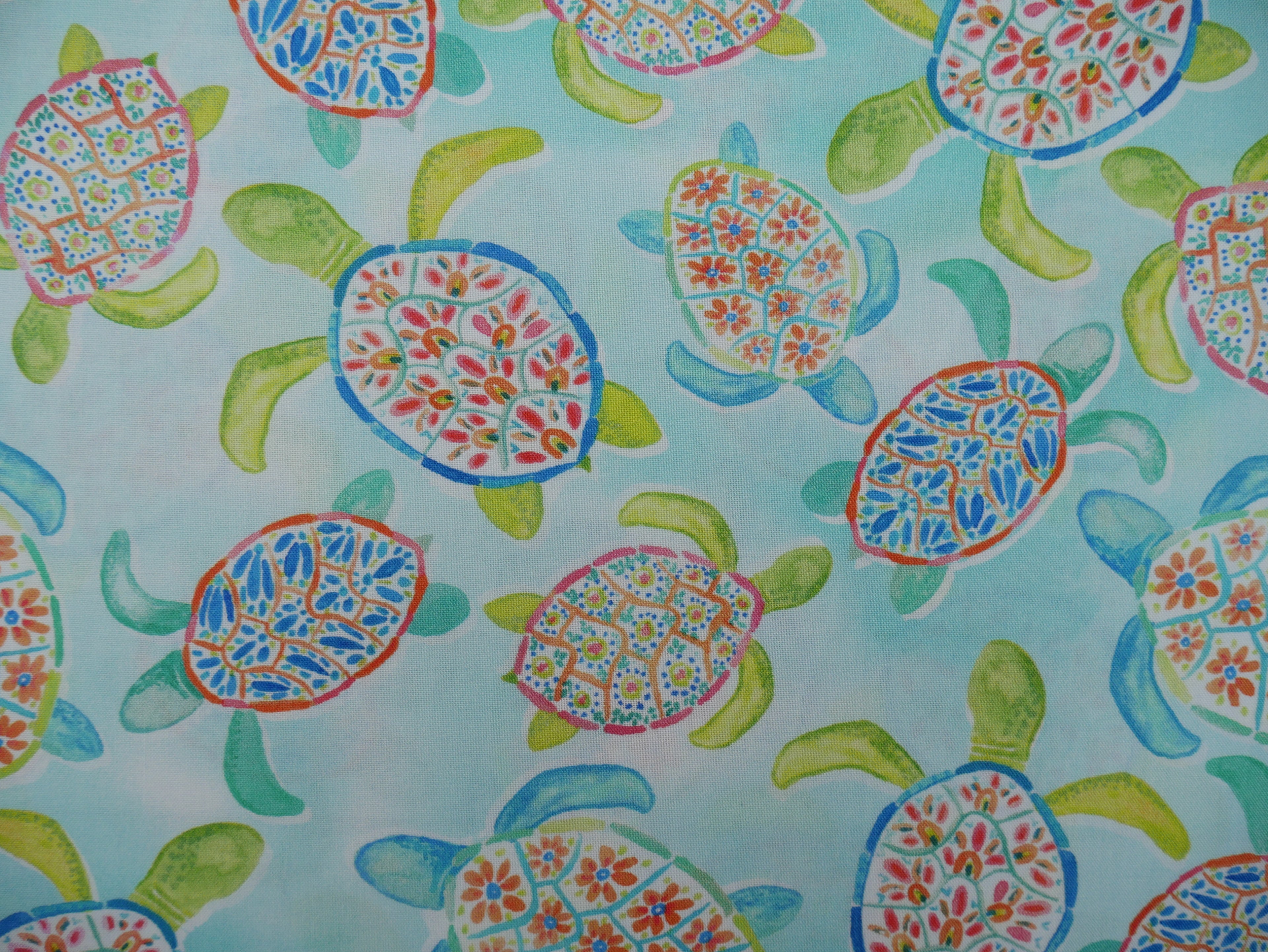Sandsational Sea Turtle Printed Cotton, £12.50 pm-Cotton Fabric-Flying Bobbins Haberdashery