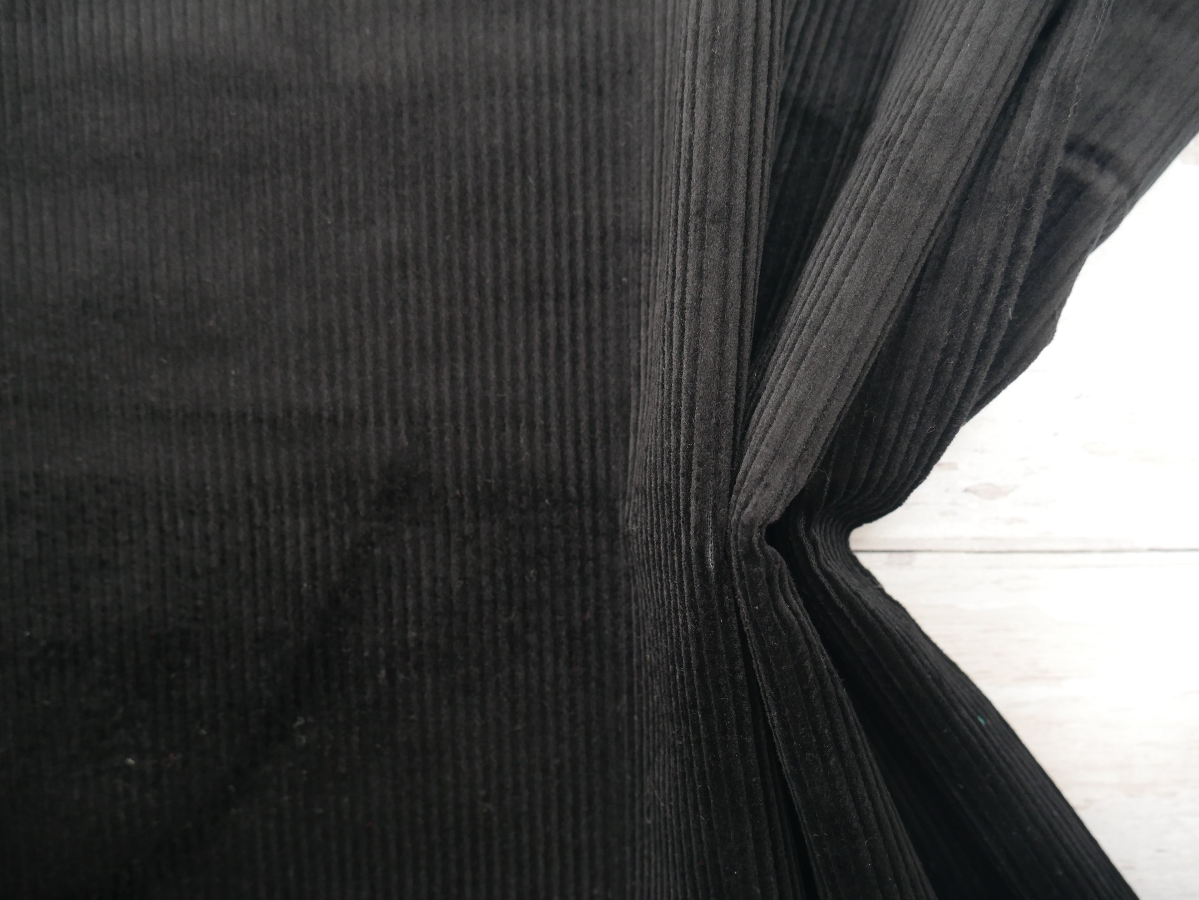 Stretch Needlecord in Black, £19.50 p/m-Cotton-Flying Bobbins Haberdashery