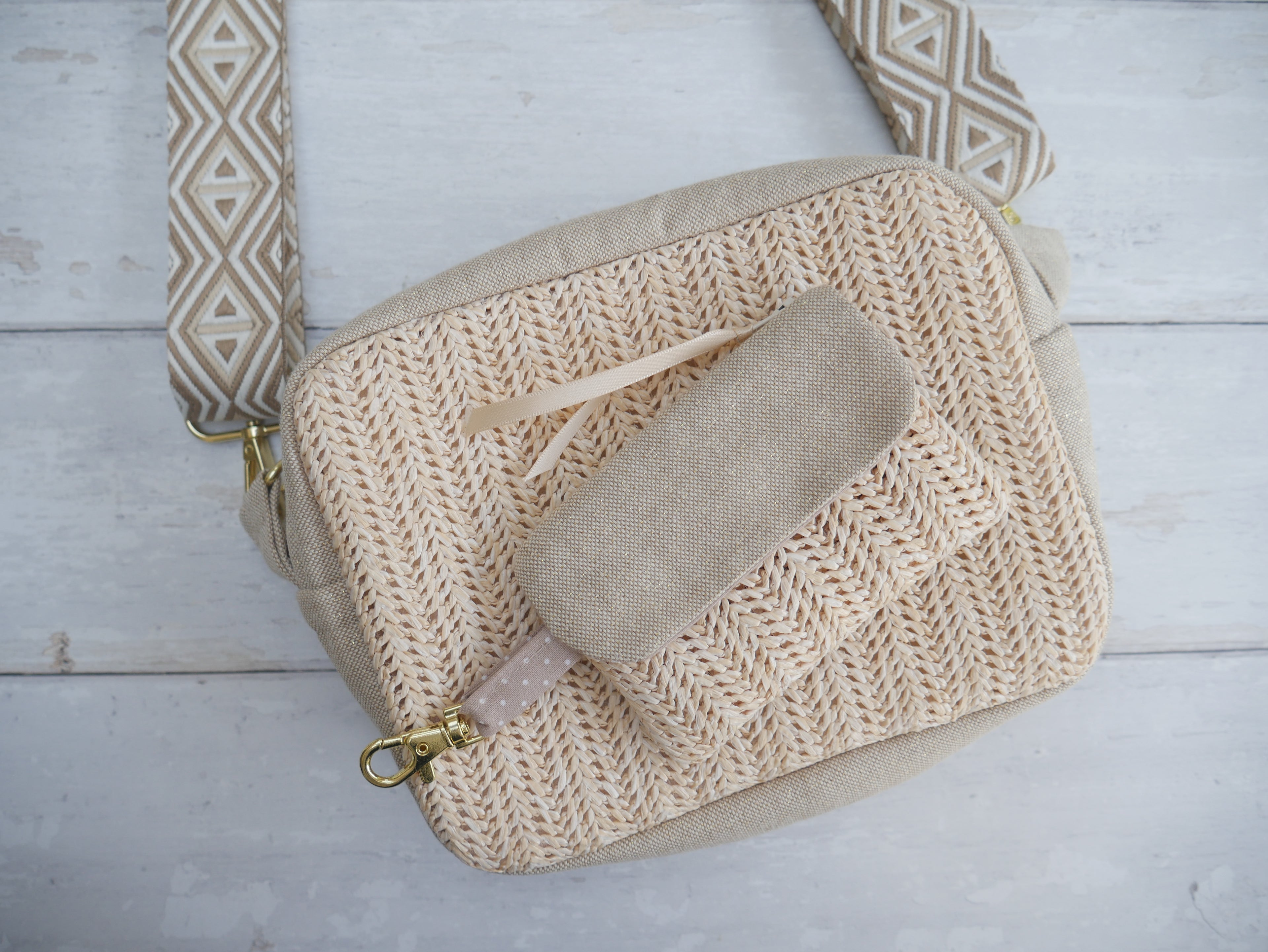 Amber Cross-Body Bag Making Kit - Raffia in Straw-Sewing Kit-Flying Bobbins Haberdashery