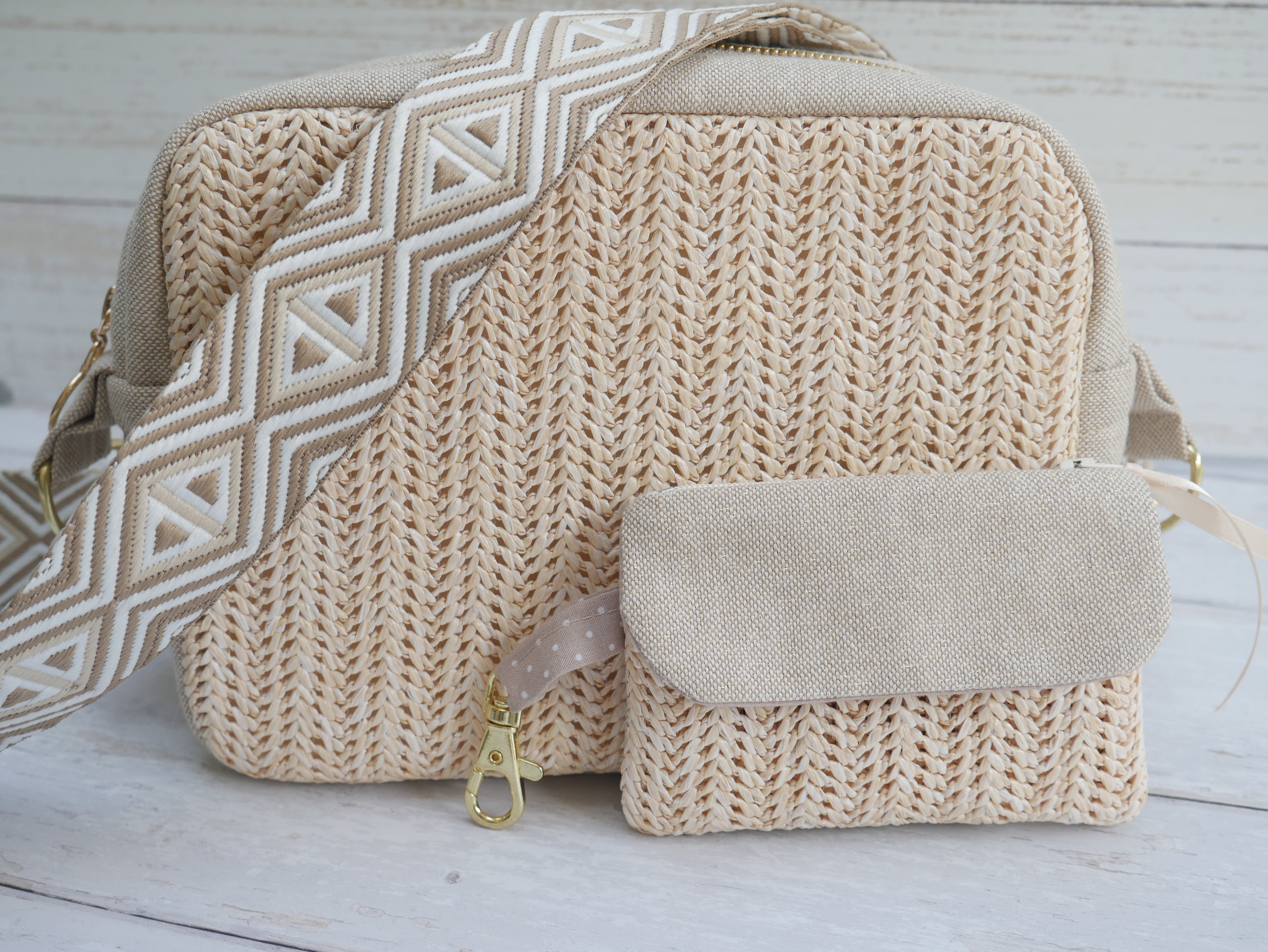 Amber Cross-Body Bag Making Kit - Raffia in Straw-Sewing Kit-Flying Bobbins Haberdashery