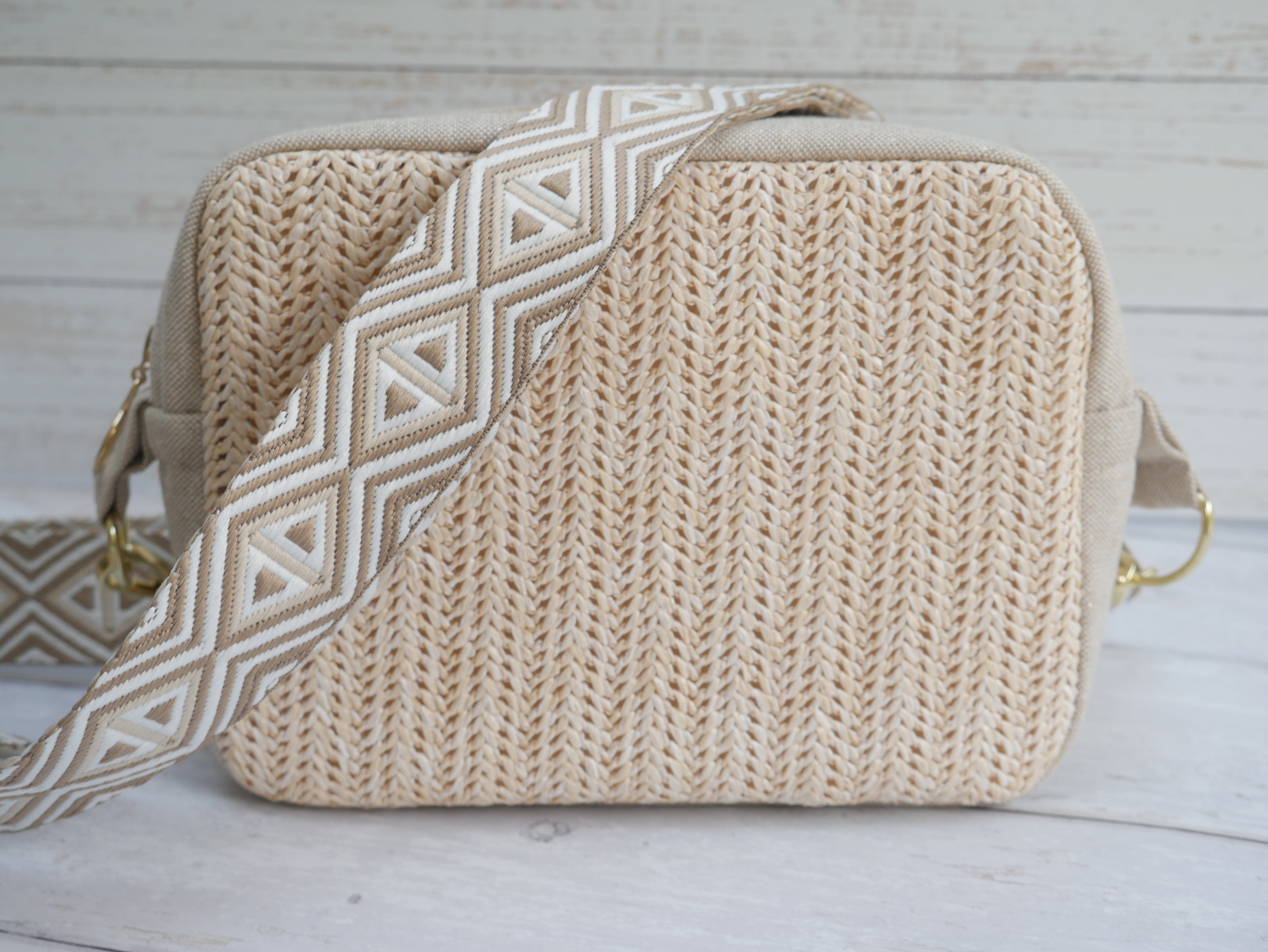 Amber Cross-Body Bag Making Kit - Raffia in Straw-Sewing Kit-Flying Bobbins Haberdashery