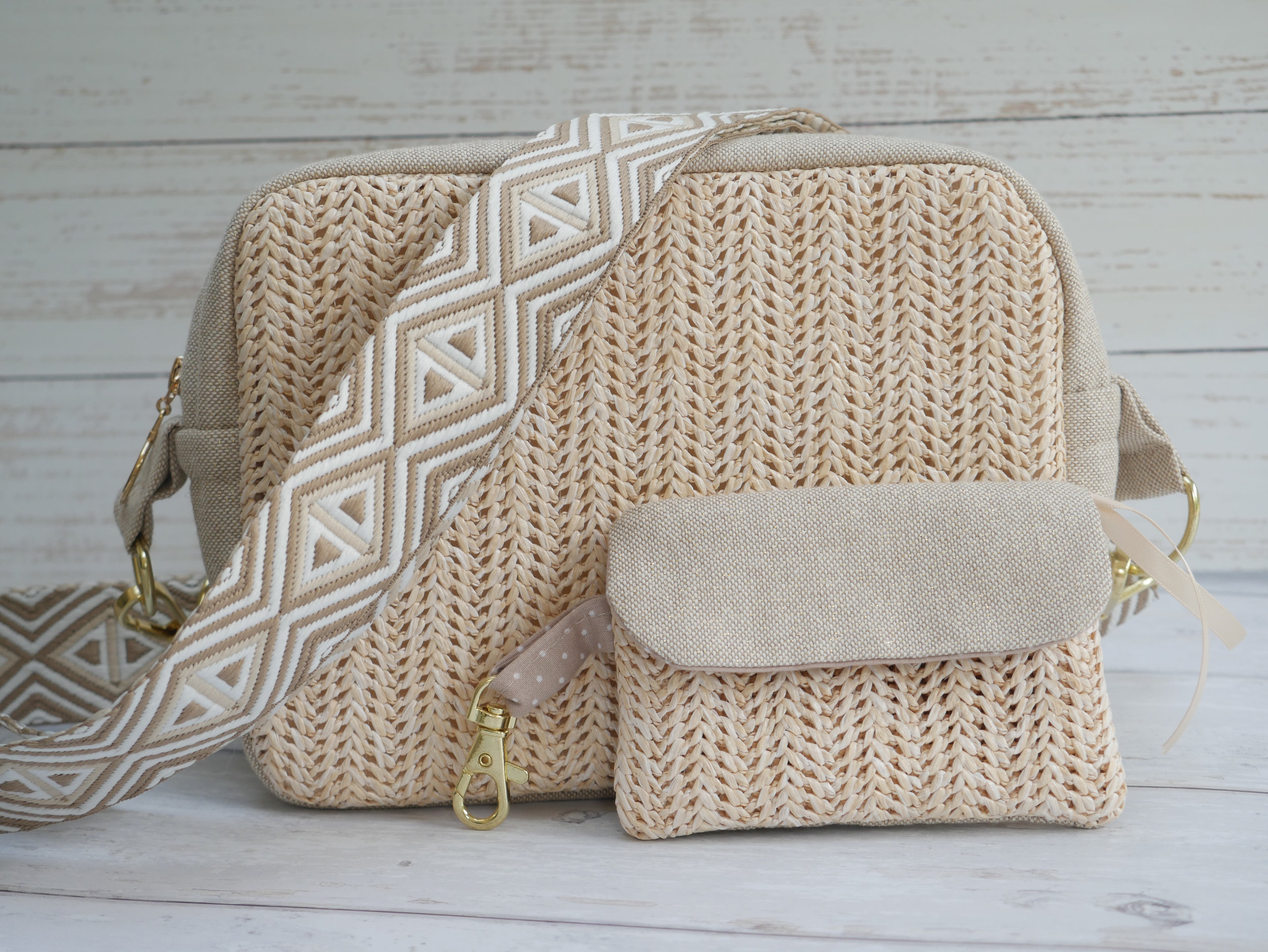 Amber Cross-Body Bag Making Kit - Raffia in Straw-Sewing Kit-Flying Bobbins Haberdashery