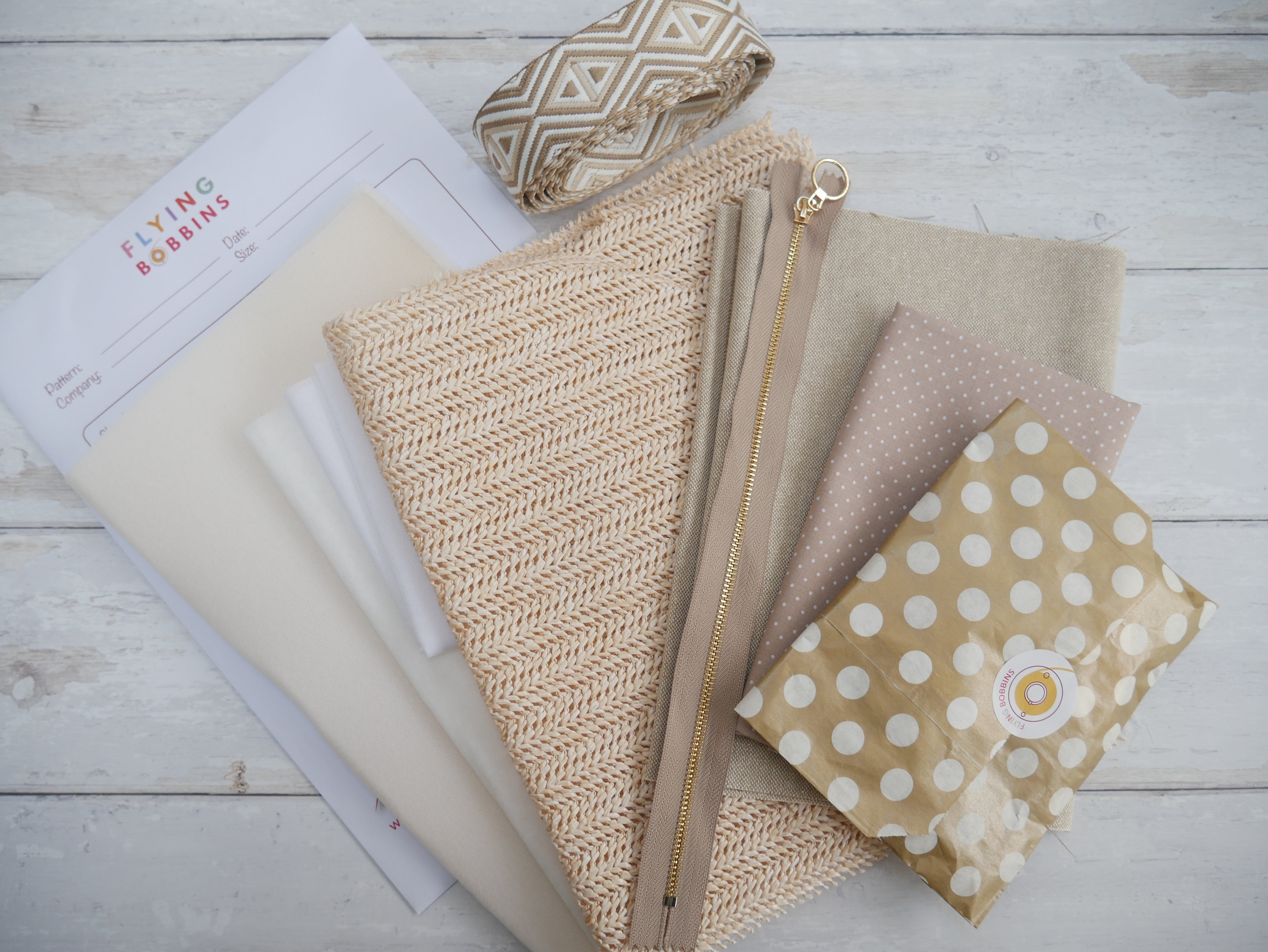 Amber Cross-Body Bag Making Kit - Raffia in Straw-Sewing Kit-Flying Bobbins Haberdashery