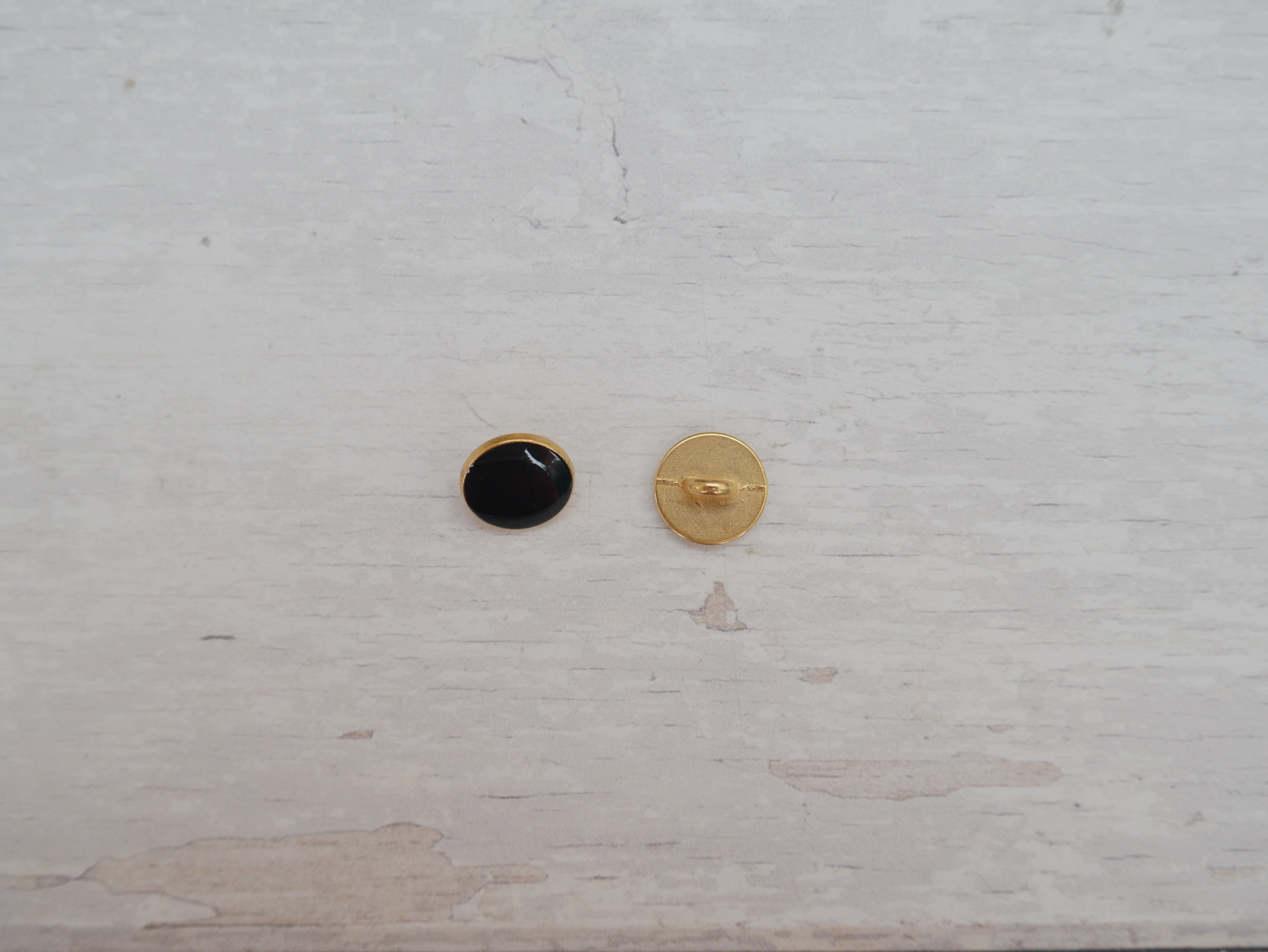 Lacquered Metal Button, 11mm in Black-Button-Flying Bobbins Haberdashery