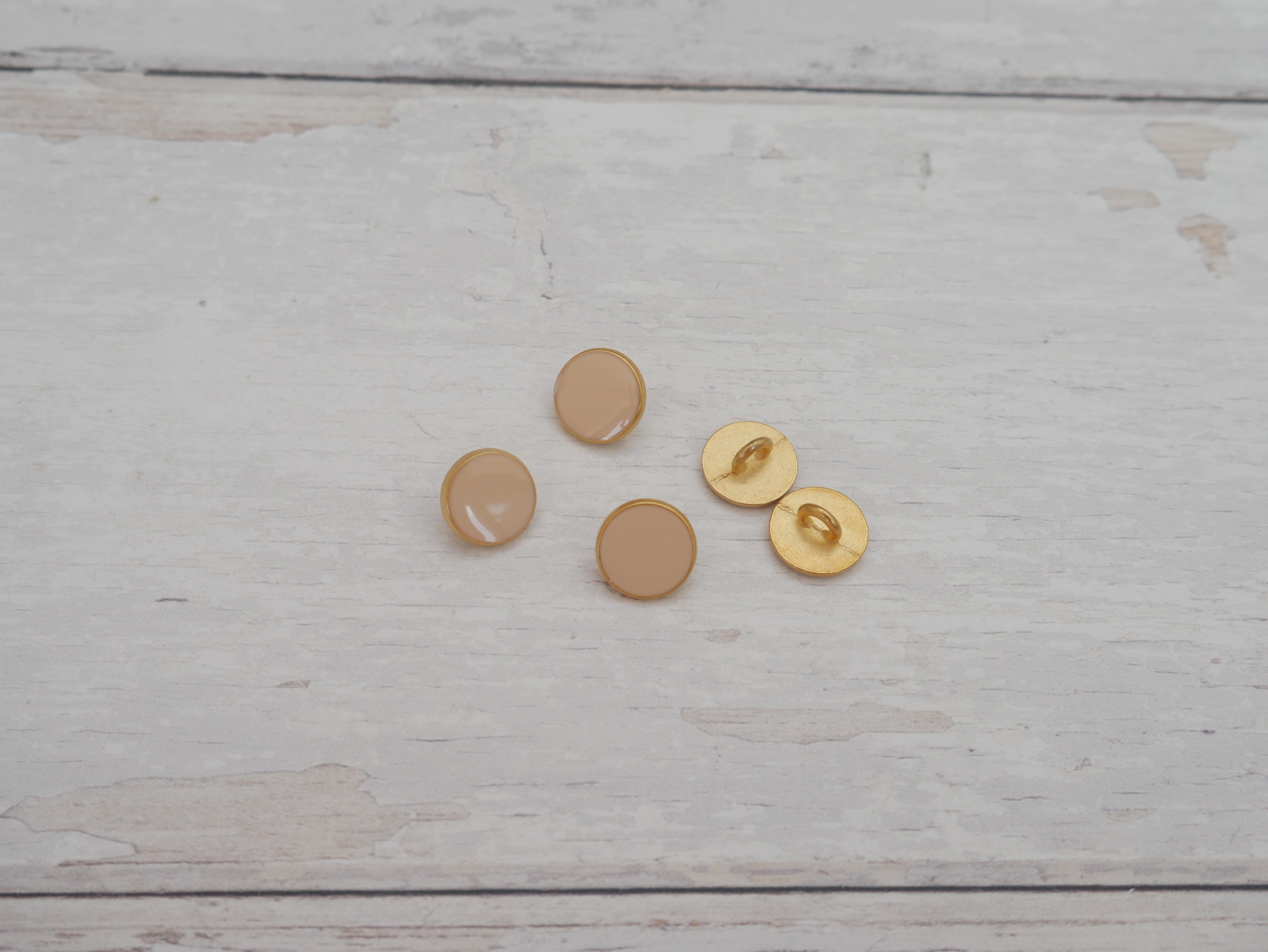 Lacquered Metal Button, 11mm in Ivory-Button-Flying Bobbins Haberdashery