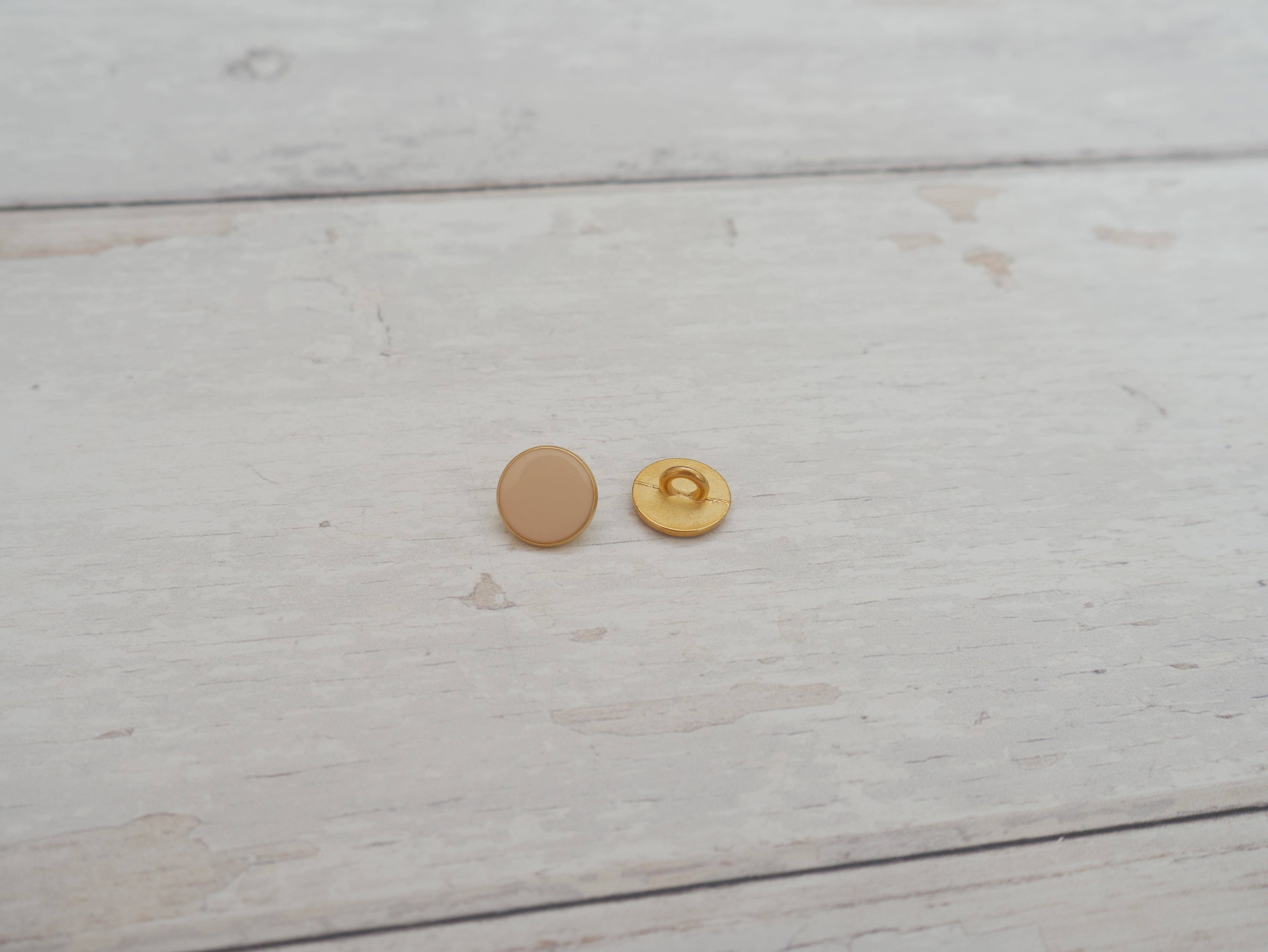Lacquered Metal Button, 11mm in Ivory-Button-Flying Bobbins Haberdashery