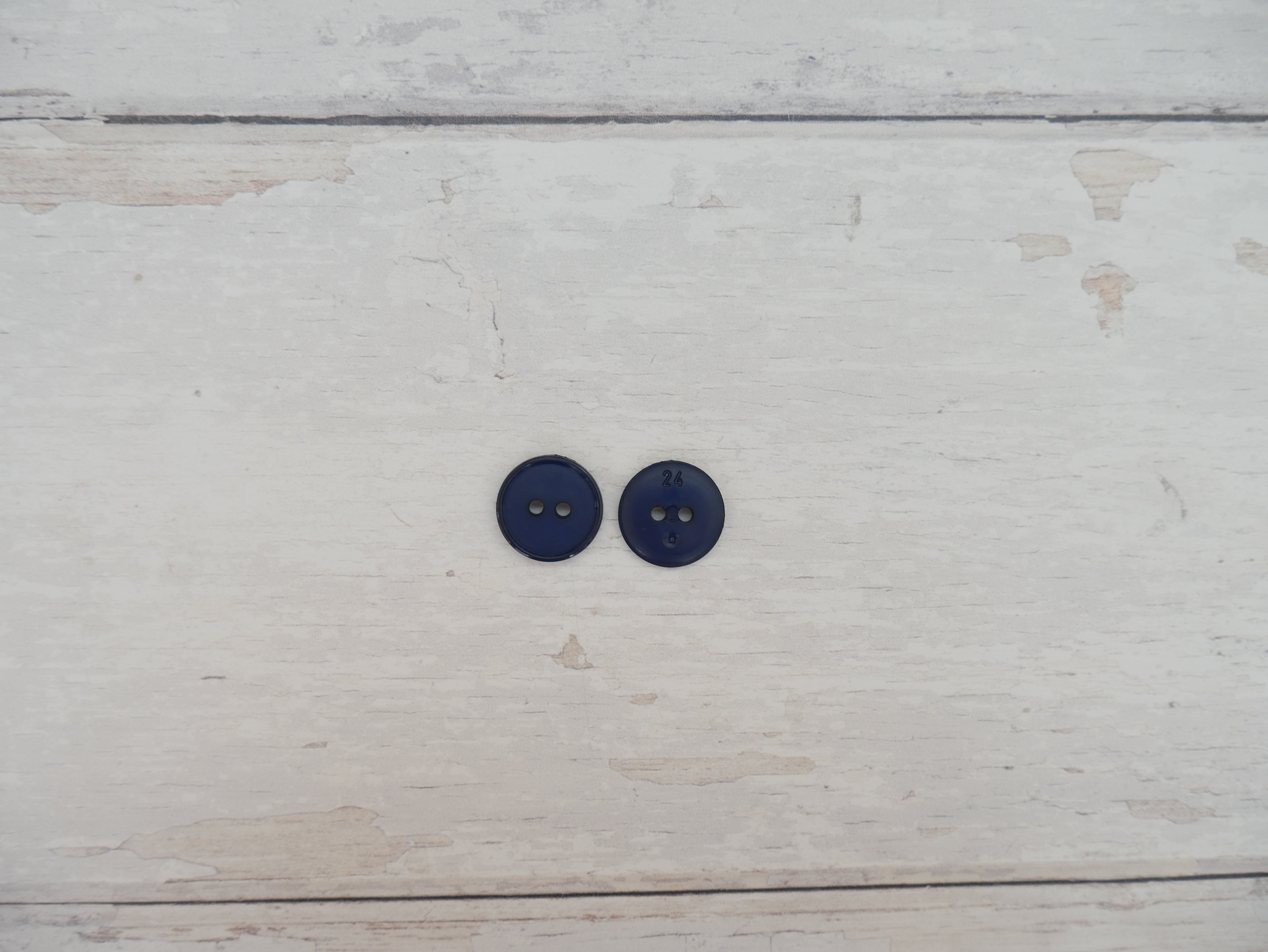 2-Hole 15mm Ring Edge Button in Navy-Button-Flying Bobbins Haberdashery