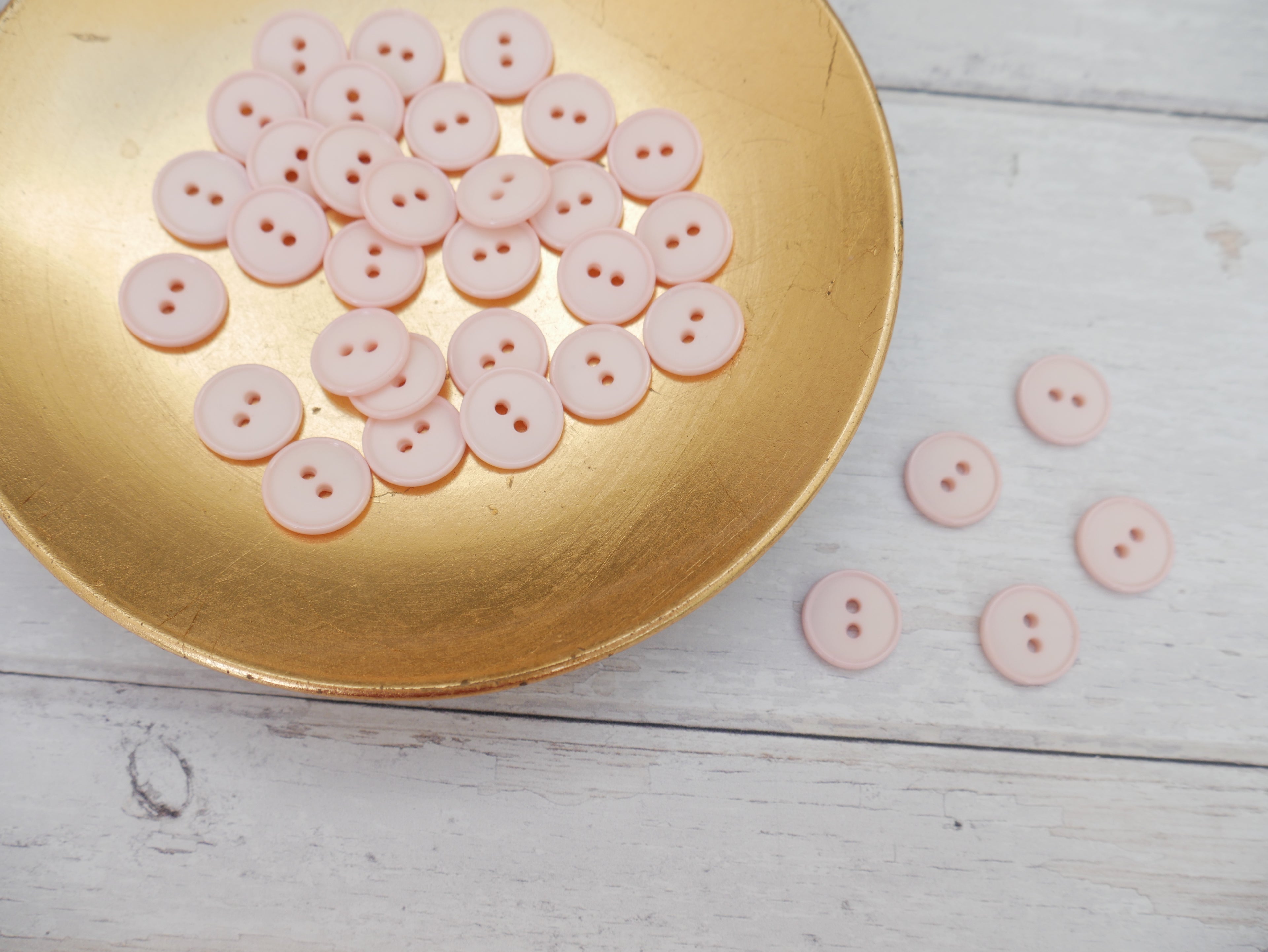 2-Hole 15mm Ring Edge Button in Pink-Button-Flying Bobbins Haberdashery