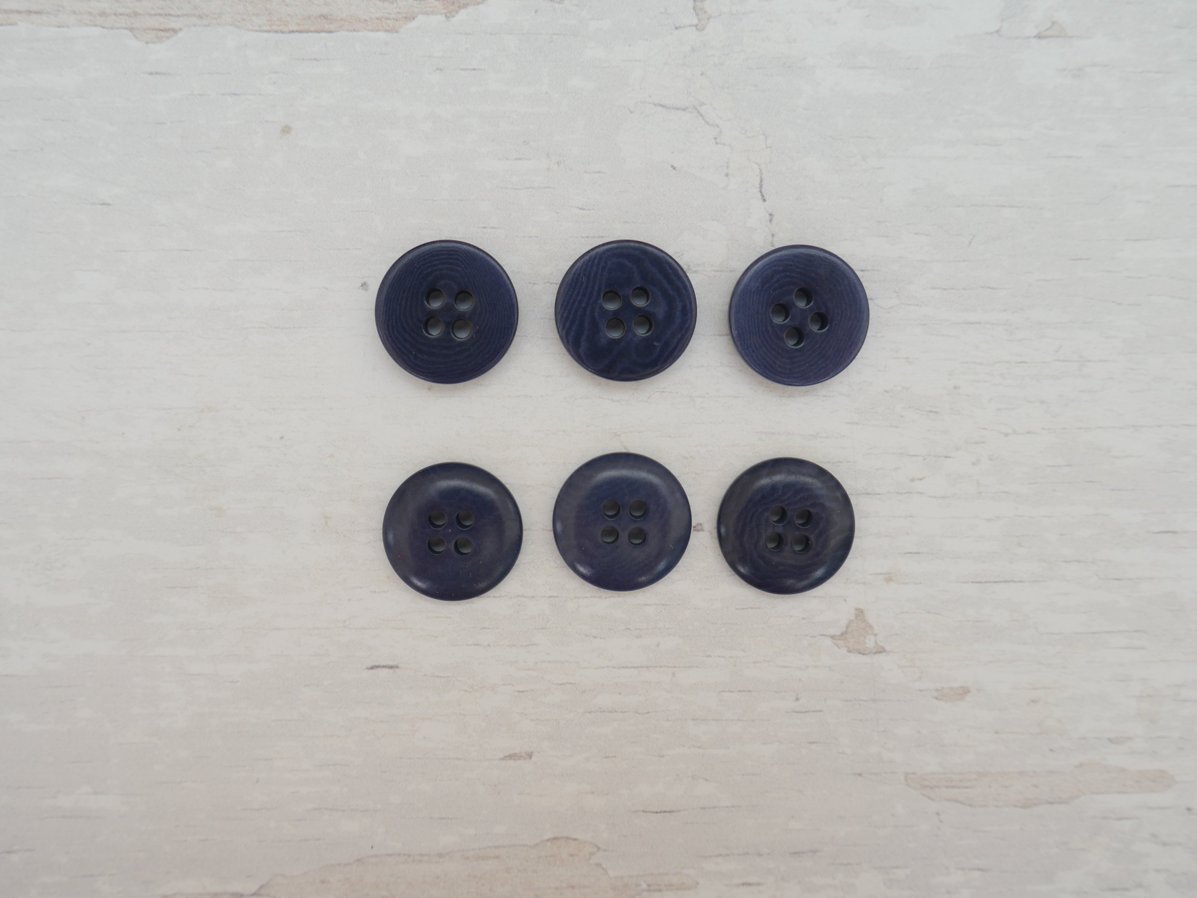 4-Hole, 15mm - Eco-Conscious, Corozo Button, Navy-Button-Flying Bobbins Haberdashery