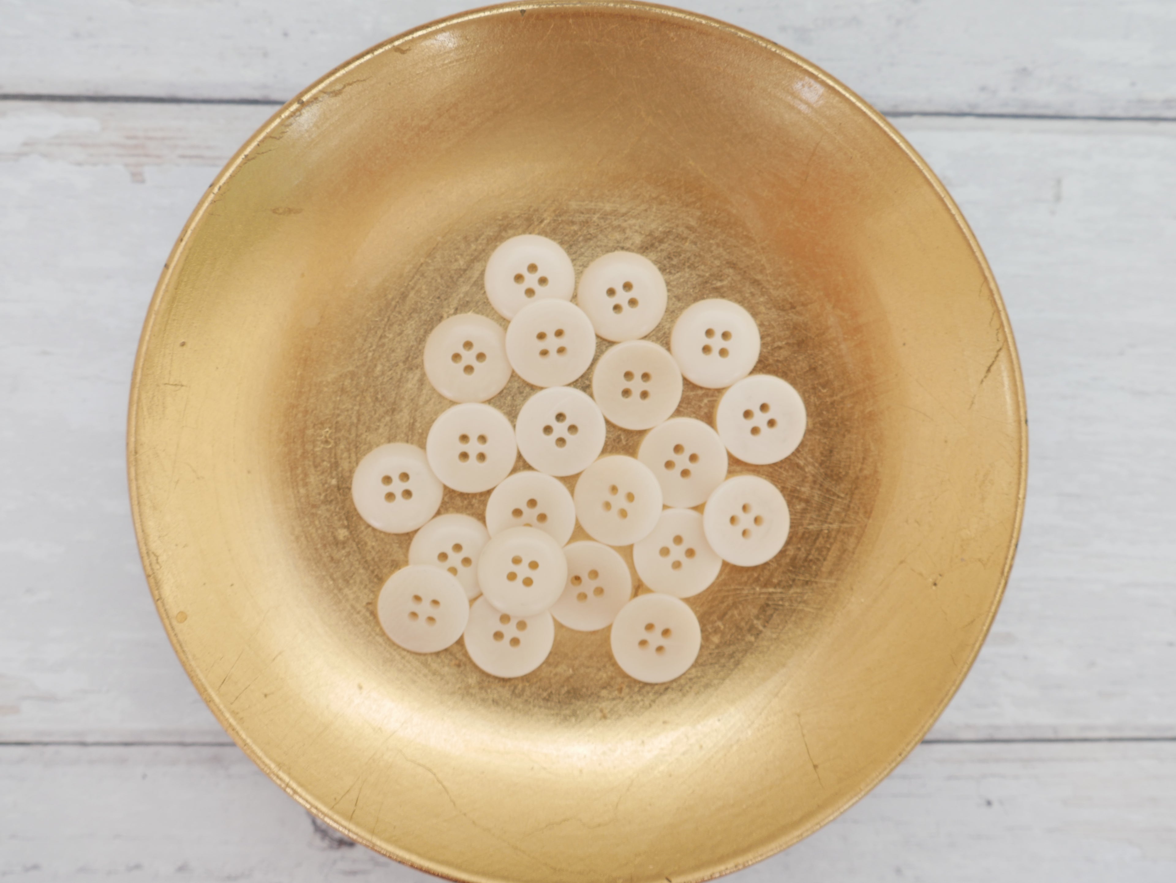 4-Hole, 15mm - Eco-Conscious, Corozo Button, Ivory-Button-Flying Bobbins Haberdashery
