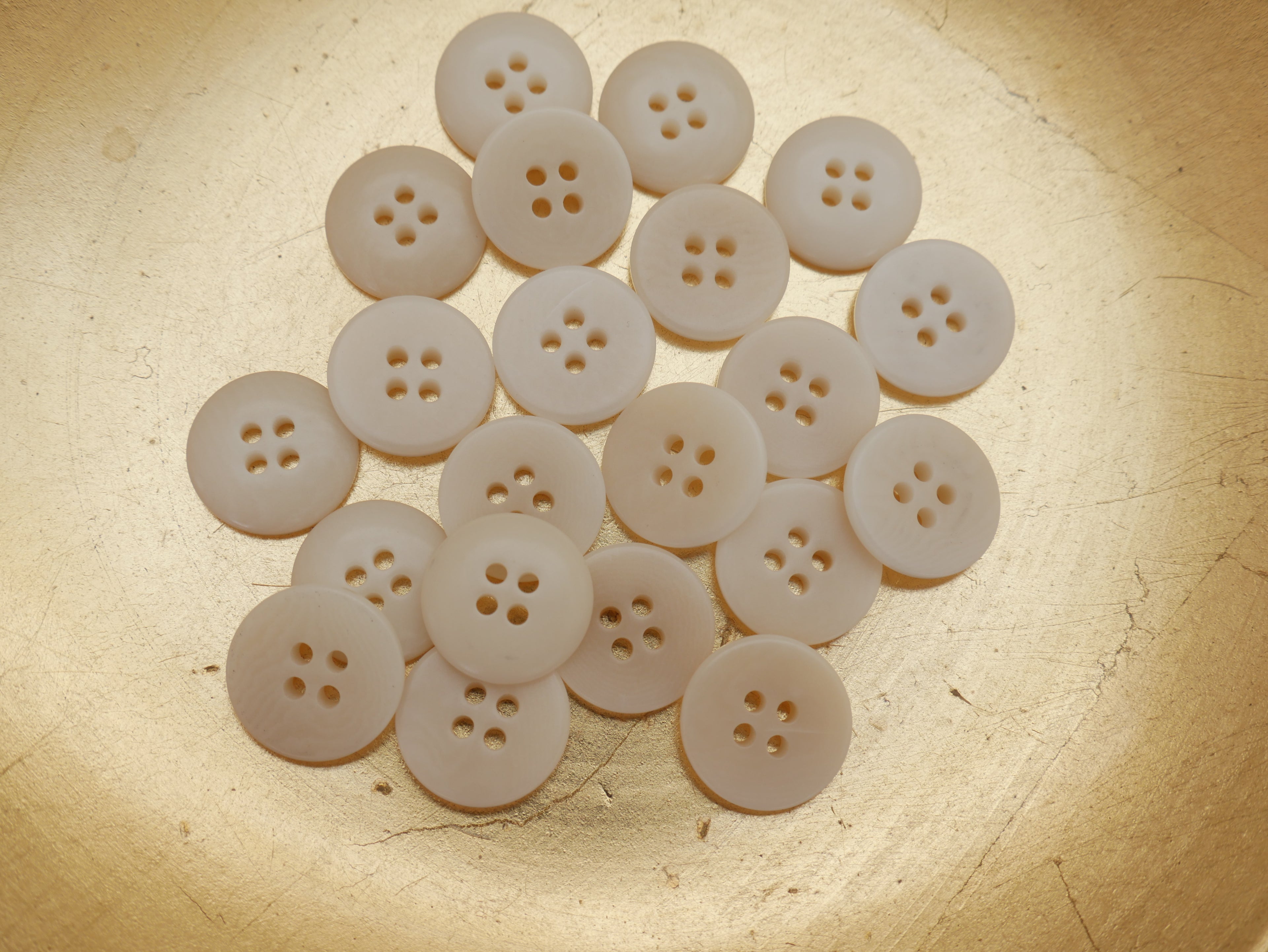 4-Hole, 15mm - Eco-Conscious, Corozo Button, Ivory-Button-Flying Bobbins Haberdashery