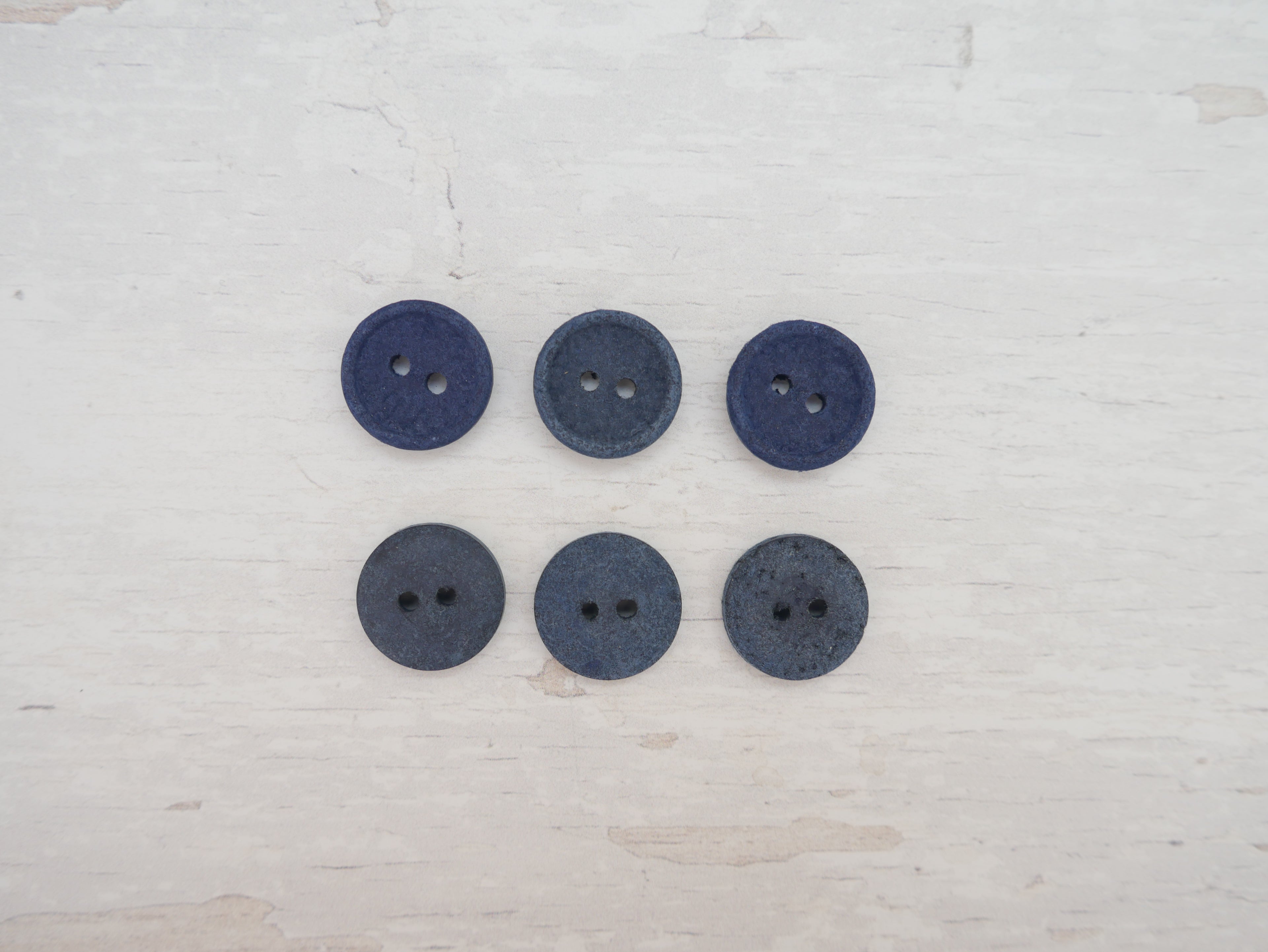 2-Hole, 15mm - Eco Recycled Cotton Button, Navy-Button-Flying Bobbins Haberdashery