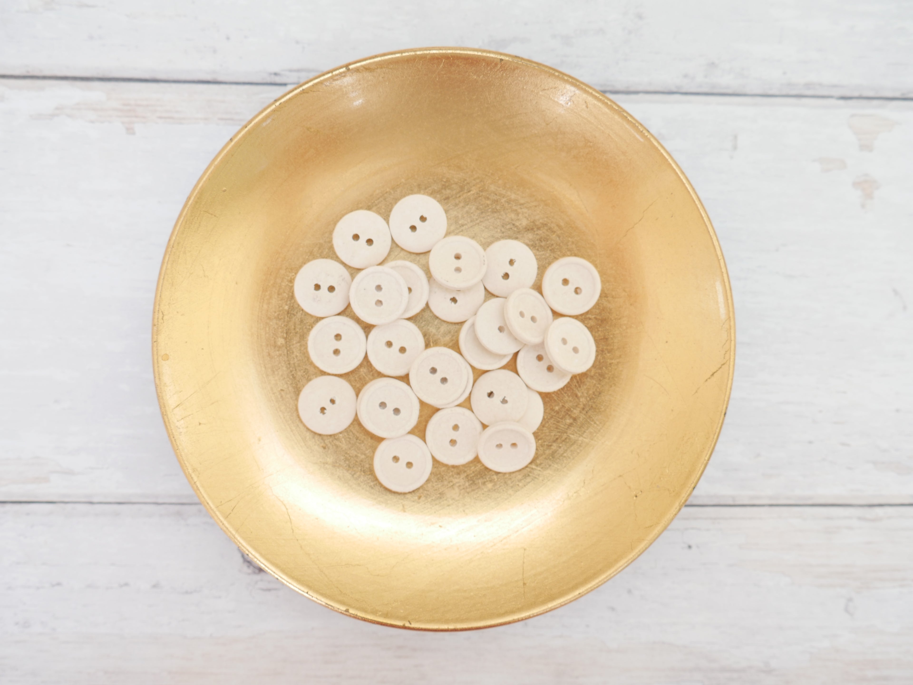 2-Hole, 15mm - Eco Recycled Cotton Button, Natural-Button-Flying Bobbins Haberdashery