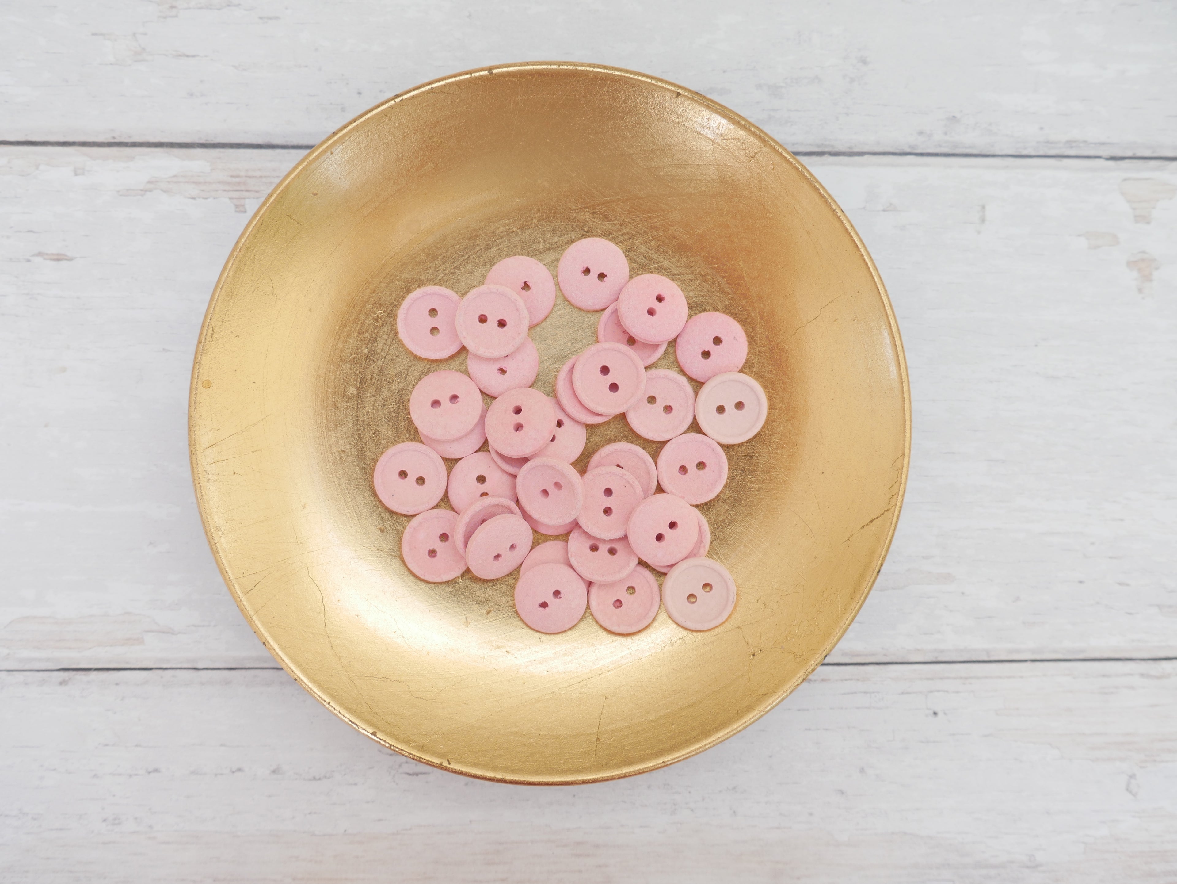 2-Hole, 15mm - Eco Recycled Cotton Button, Pink-Button-Flying Bobbins Haberdashery