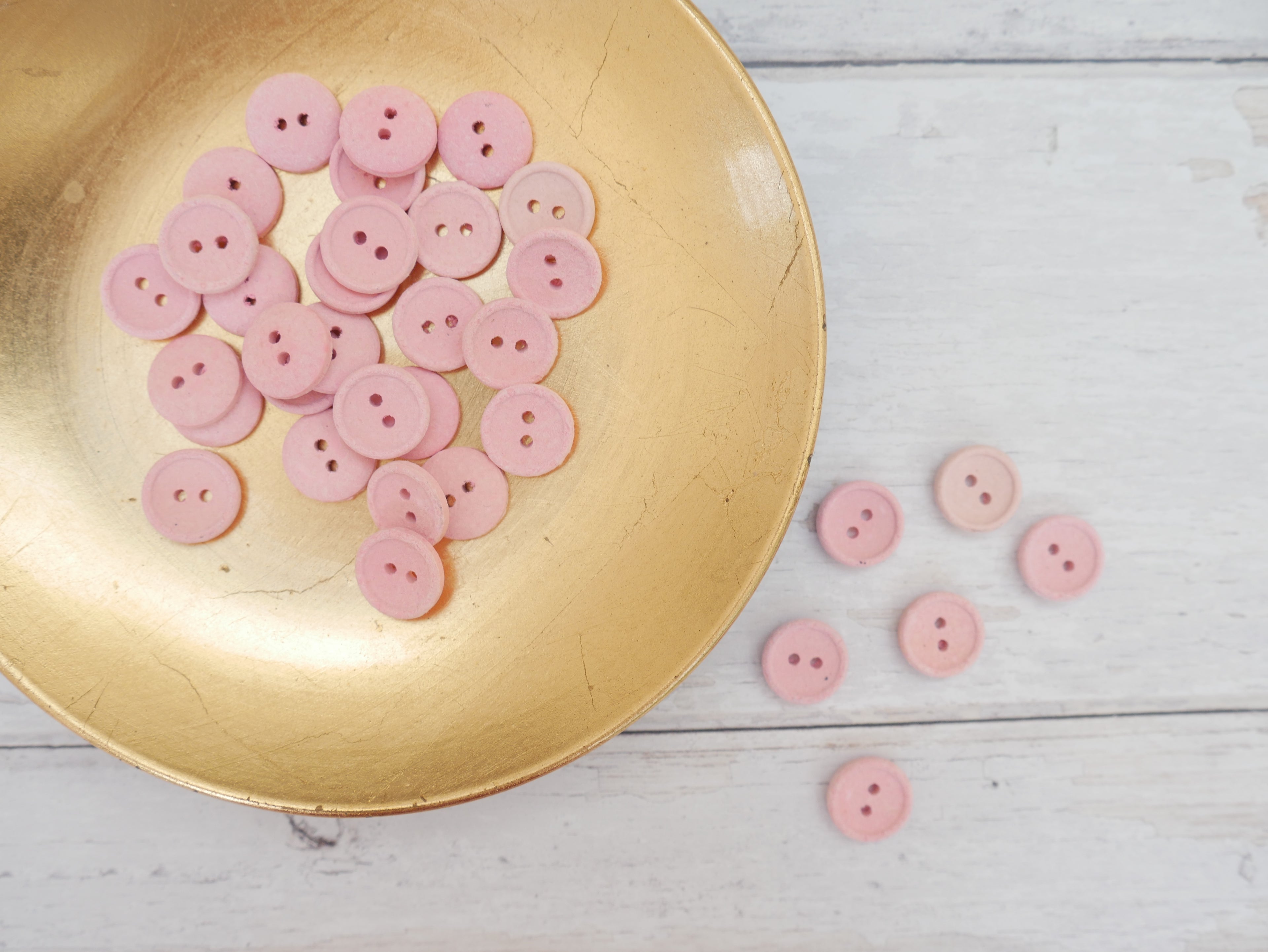 2-Hole, 15mm - Eco Recycled Cotton Button, Pink-Button-Flying Bobbins Haberdashery