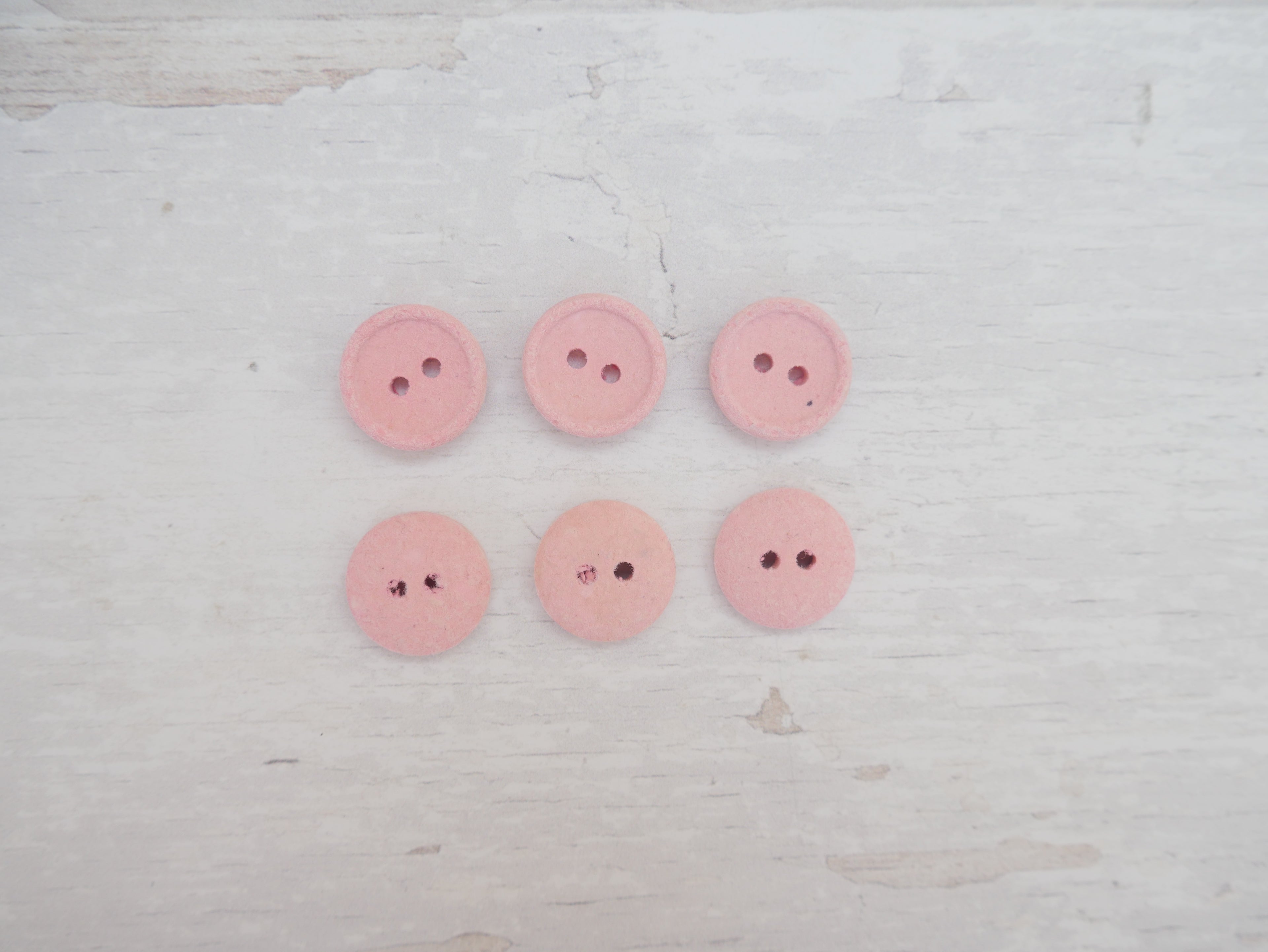 2-Hole, 15mm - Eco Recycled Cotton Button, Pink-Button-Flying Bobbins Haberdashery