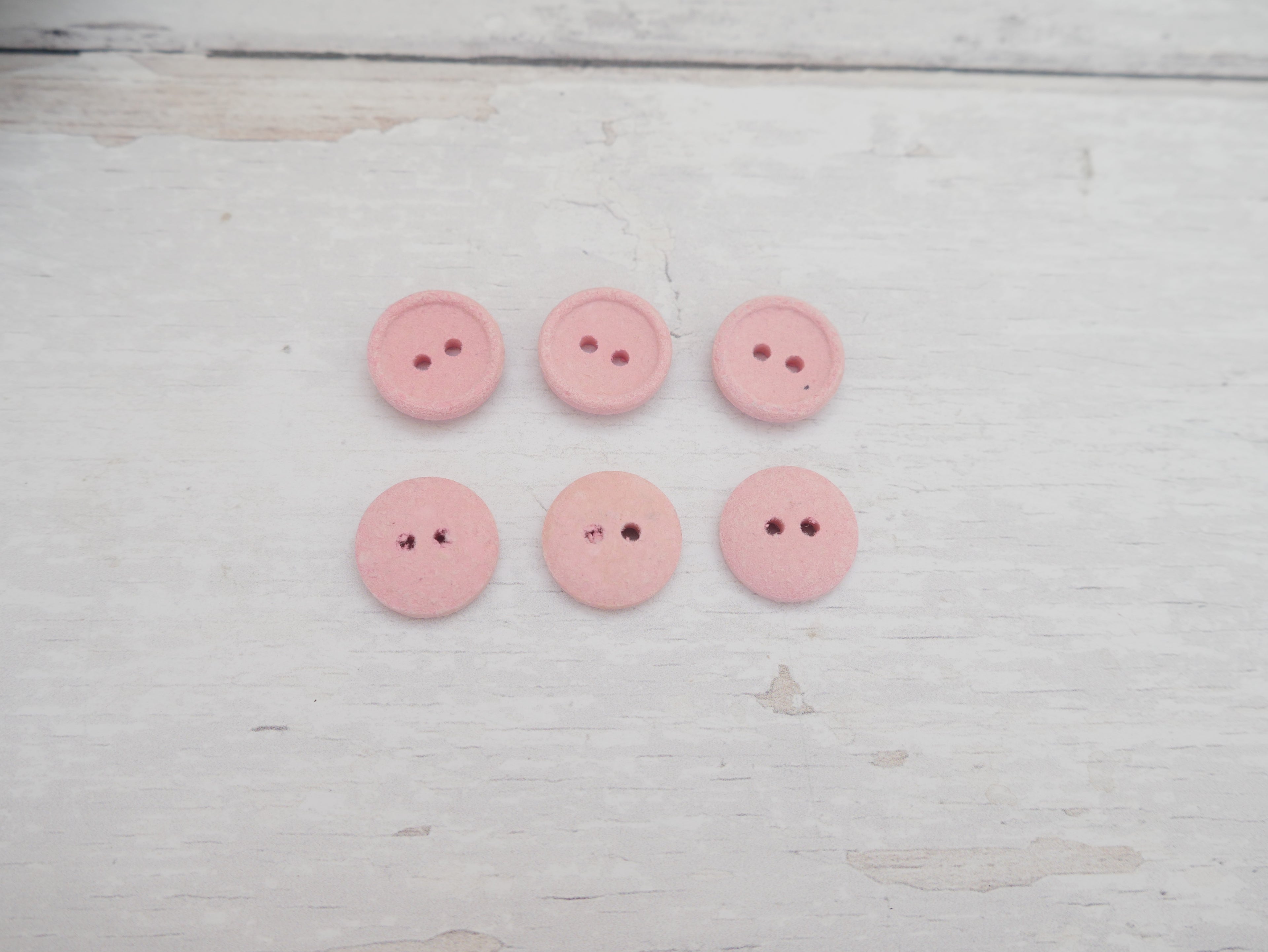 2-Hole, 15mm - Eco Recycled Cotton Button, Pink-Button-Flying Bobbins Haberdashery