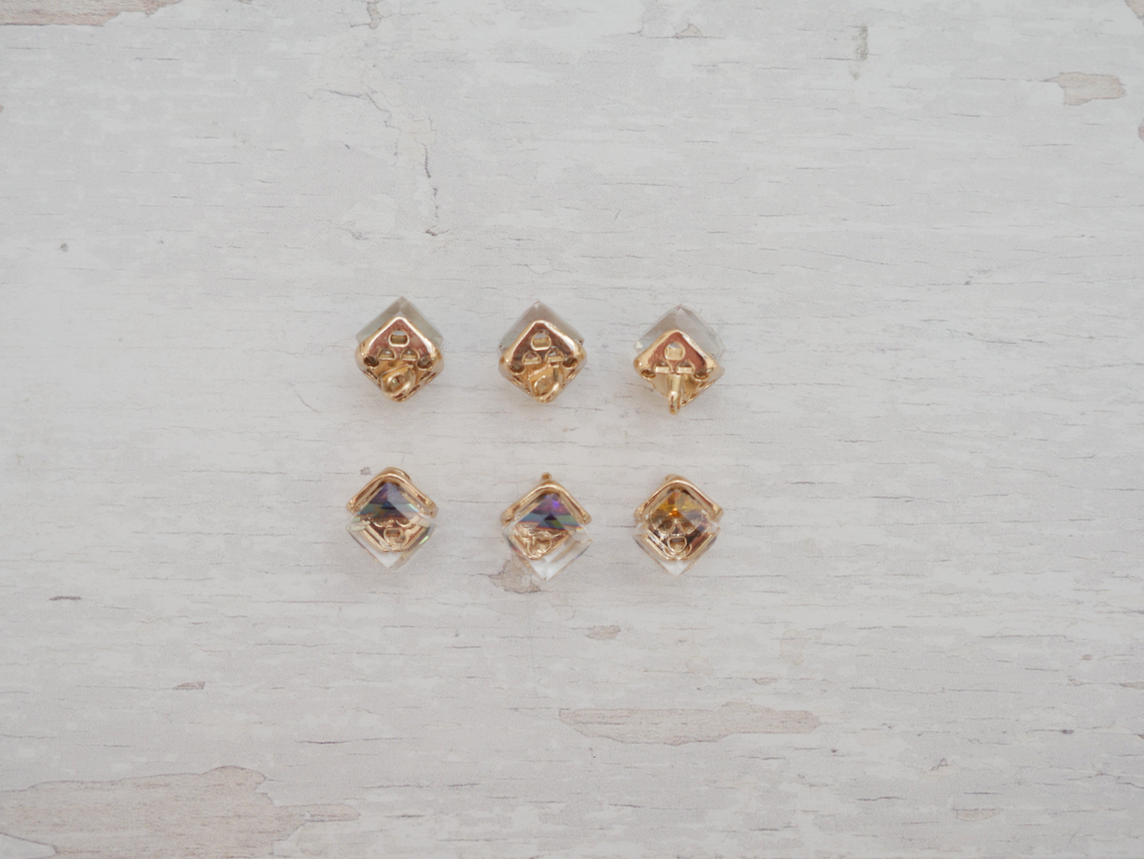 Crystal Cube Button in Rainbow-Button-Flying Bobbins Haberdashery