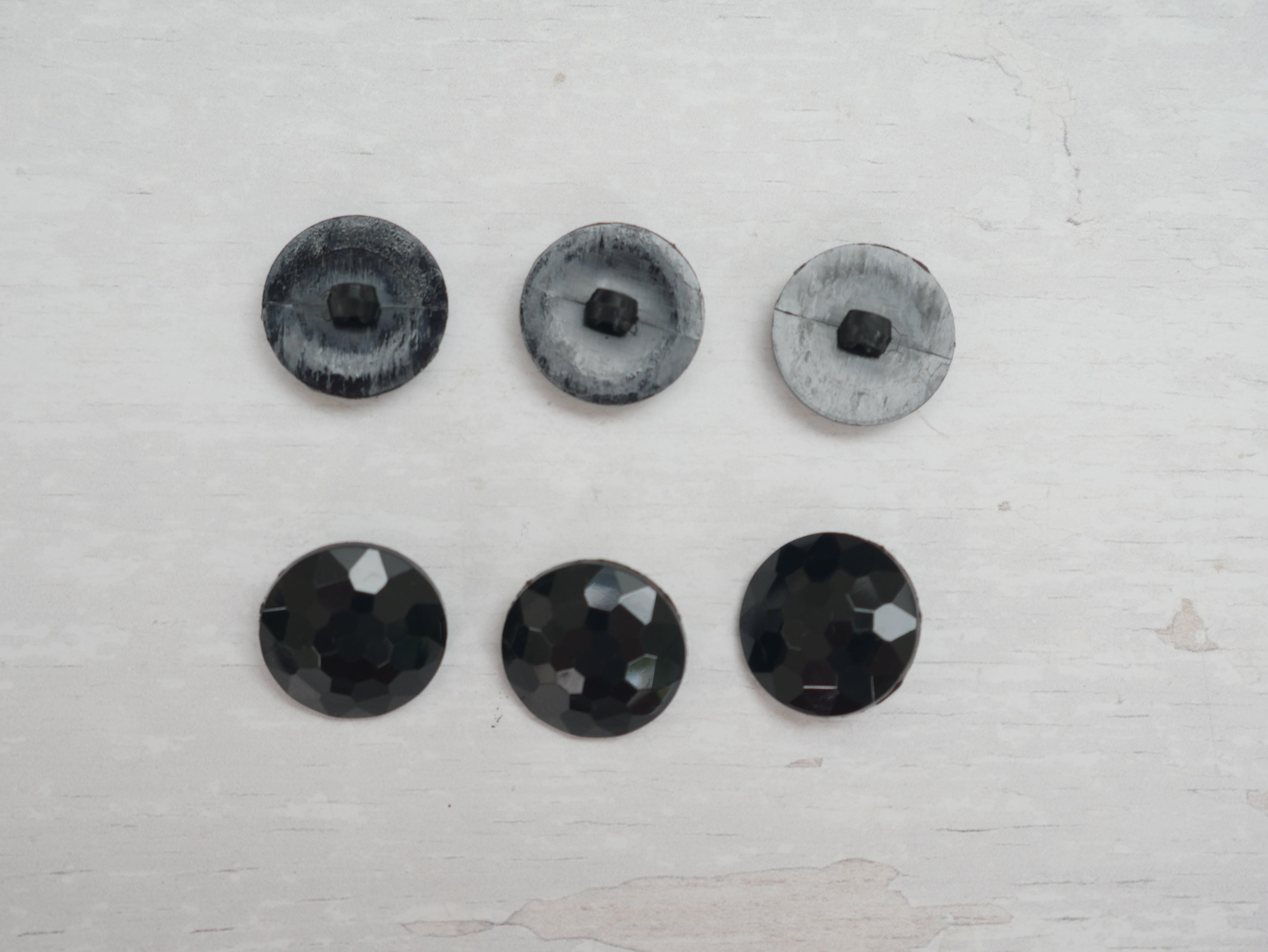 Multi Faceted Nylon Shank Button in Black-Button-Flying Bobbins Haberdashery