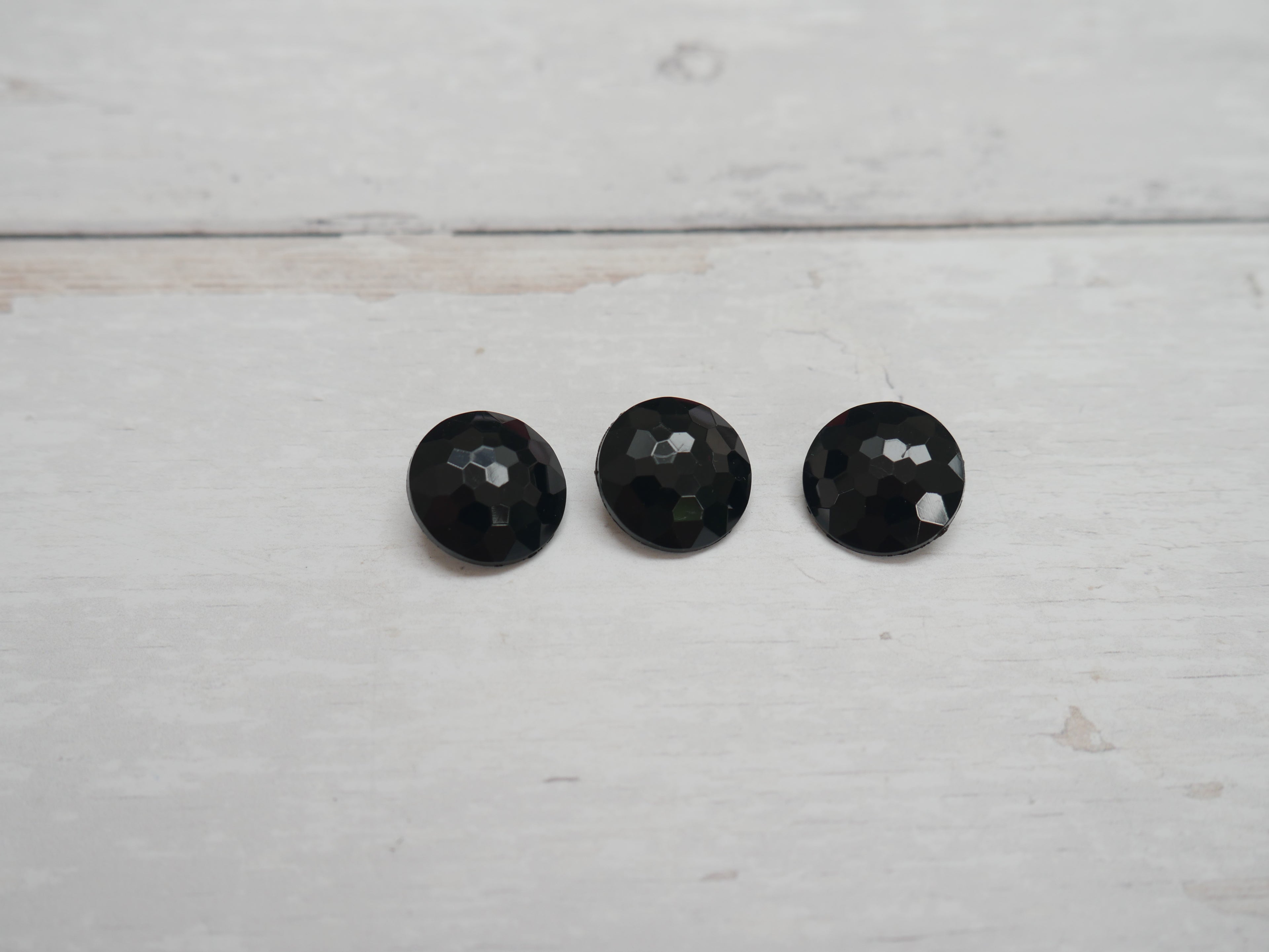 Multi Faceted Nylon Shank Button in Black-Button-Flying Bobbins Haberdashery