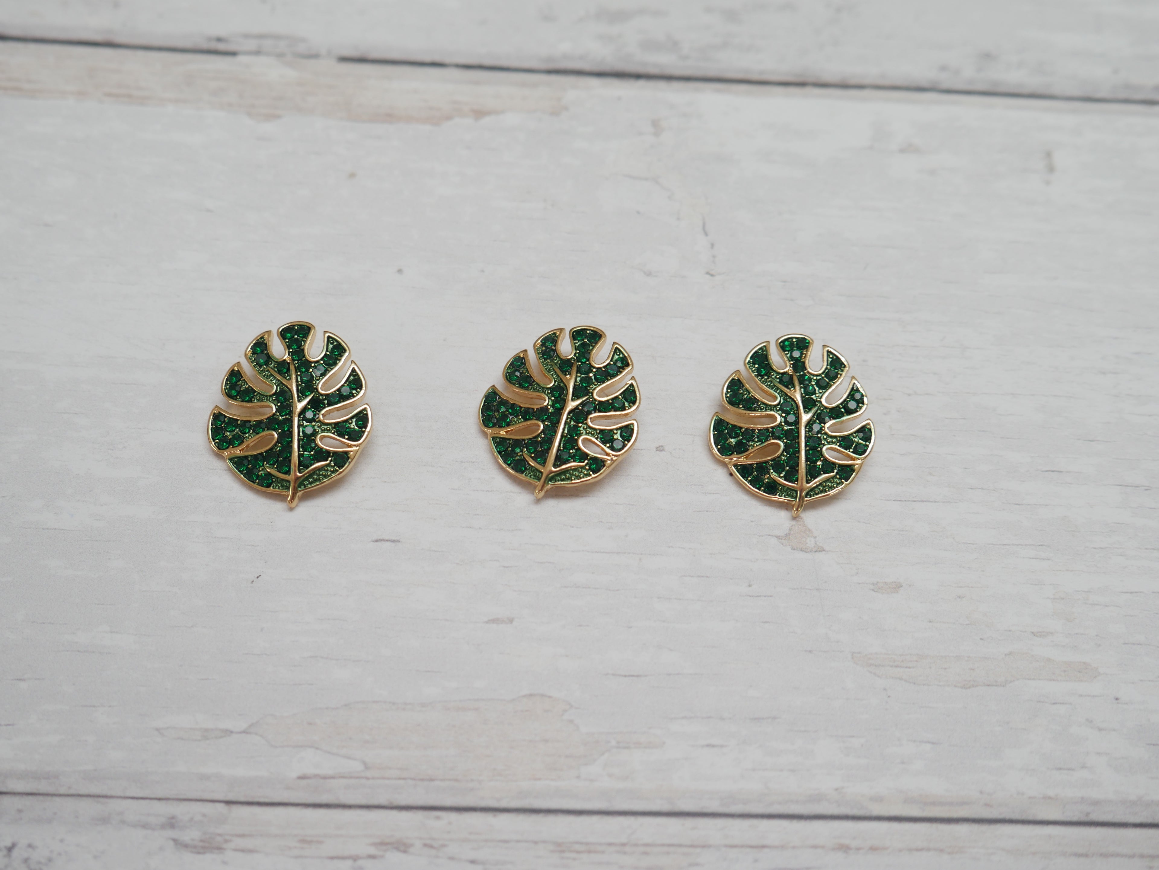 Jewelled Tropical Leaf Button-Button-Flying Bobbins Haberdashery
