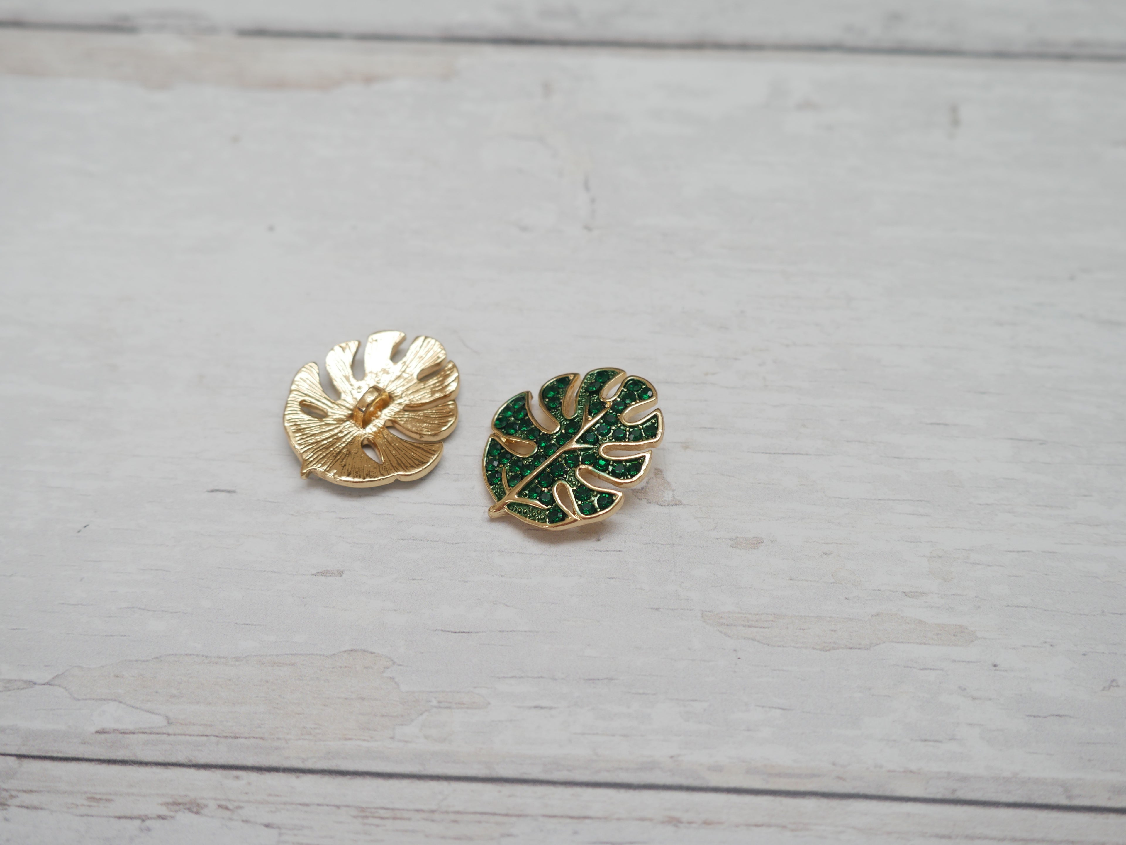 Jewelled Tropical Leaf Button-Button-Flying Bobbins Haberdashery