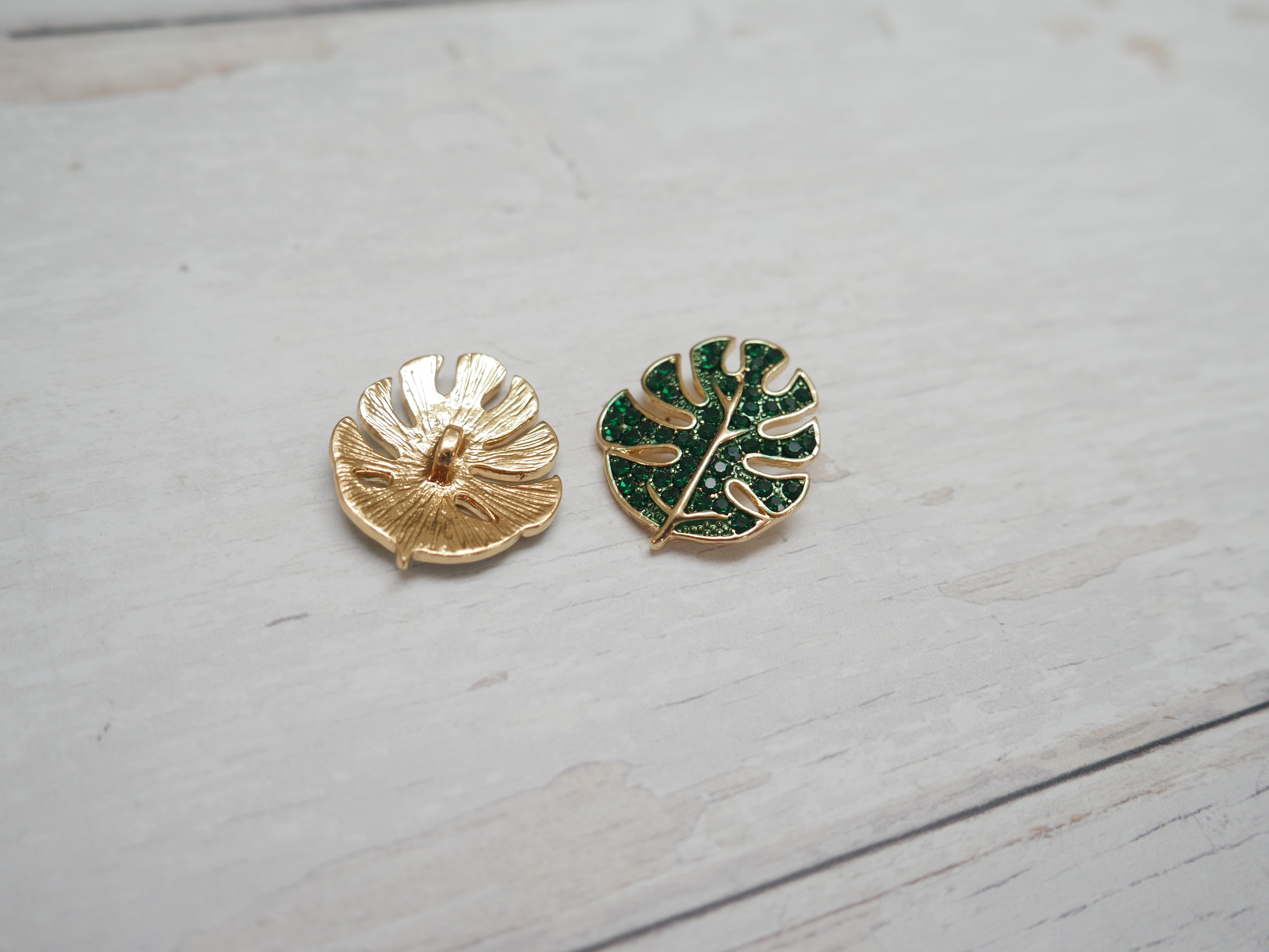 Jewelled Tropical Leaf Button-Button-Flying Bobbins Haberdashery