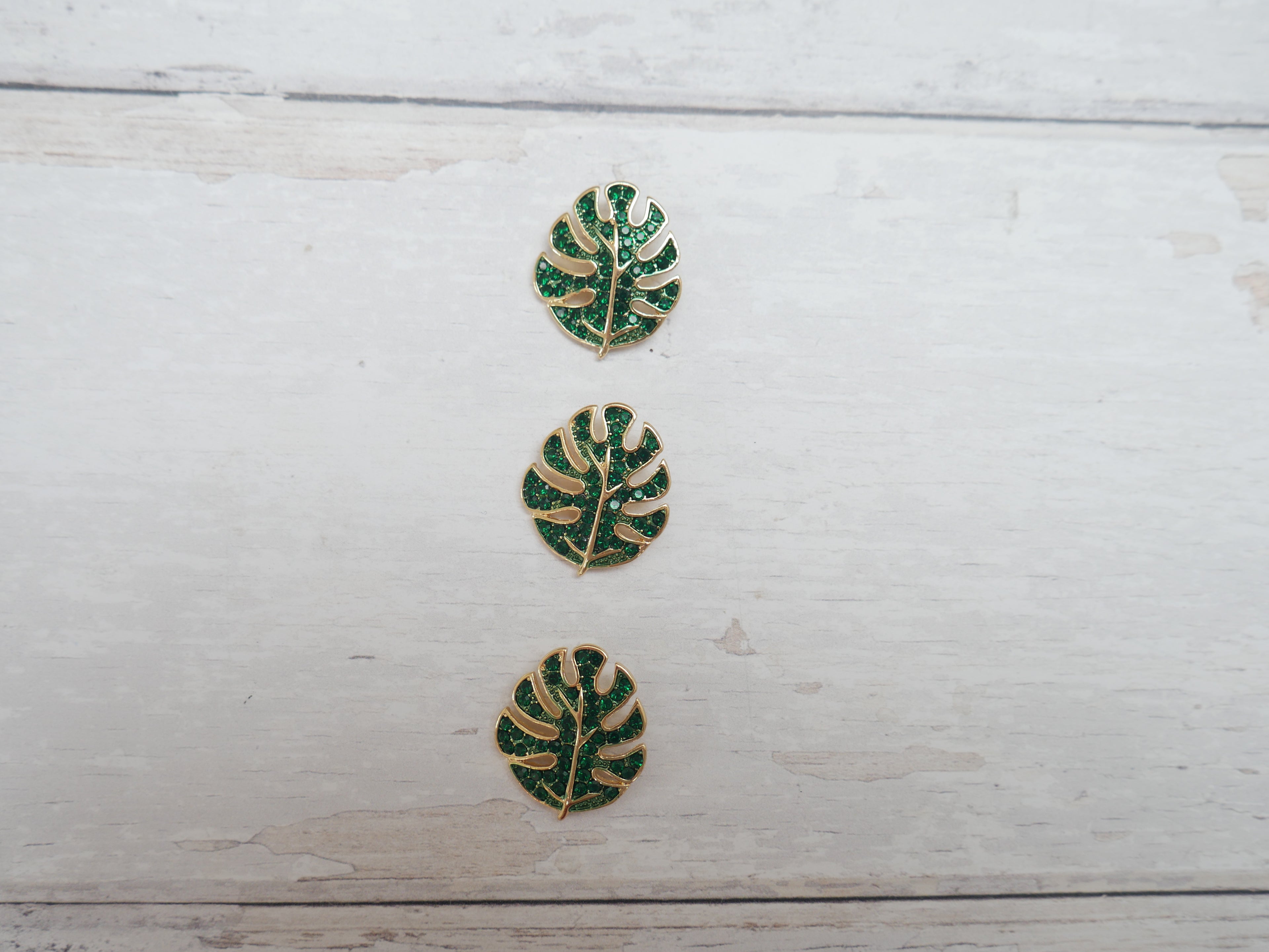 Jewelled Tropical Leaf Button-Button-Flying Bobbins Haberdashery