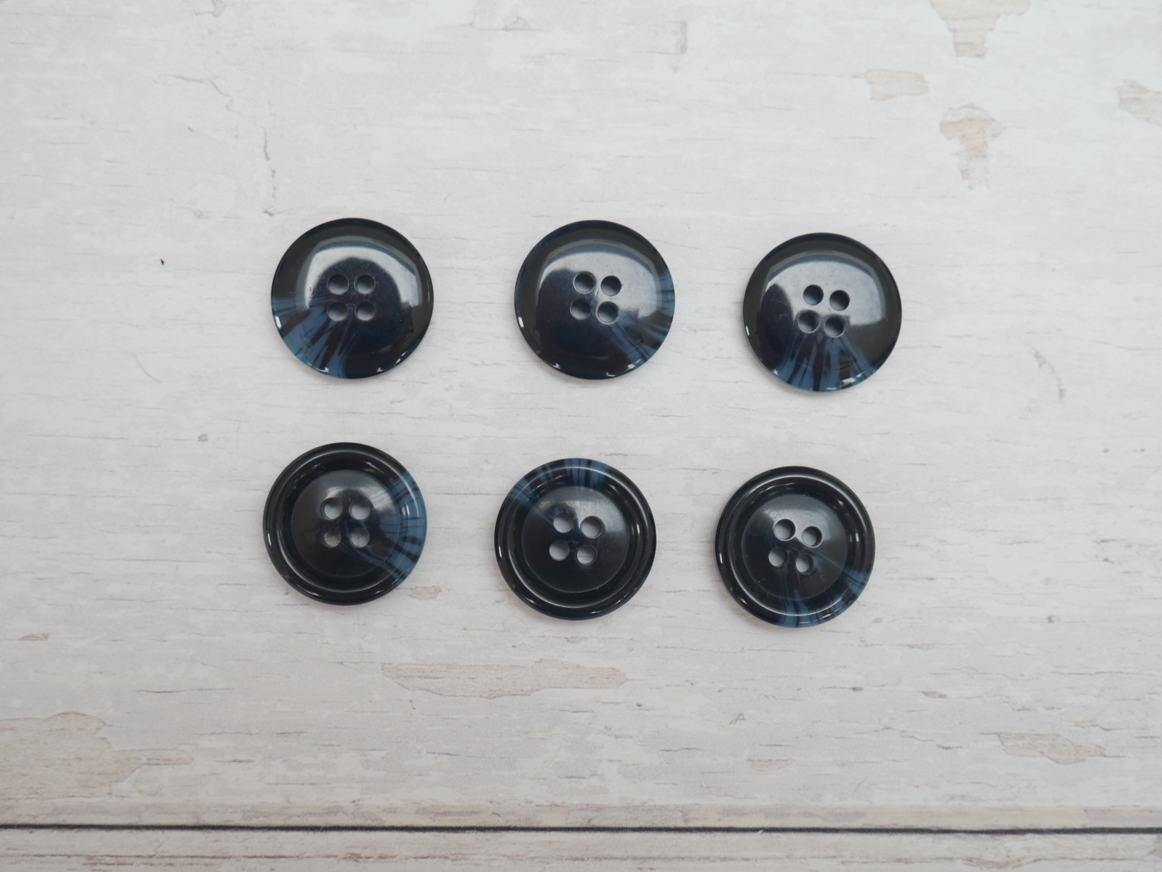 Variegated, 4-Hole, 20mm Button in Navy-Button-Flying Bobbins Haberdashery