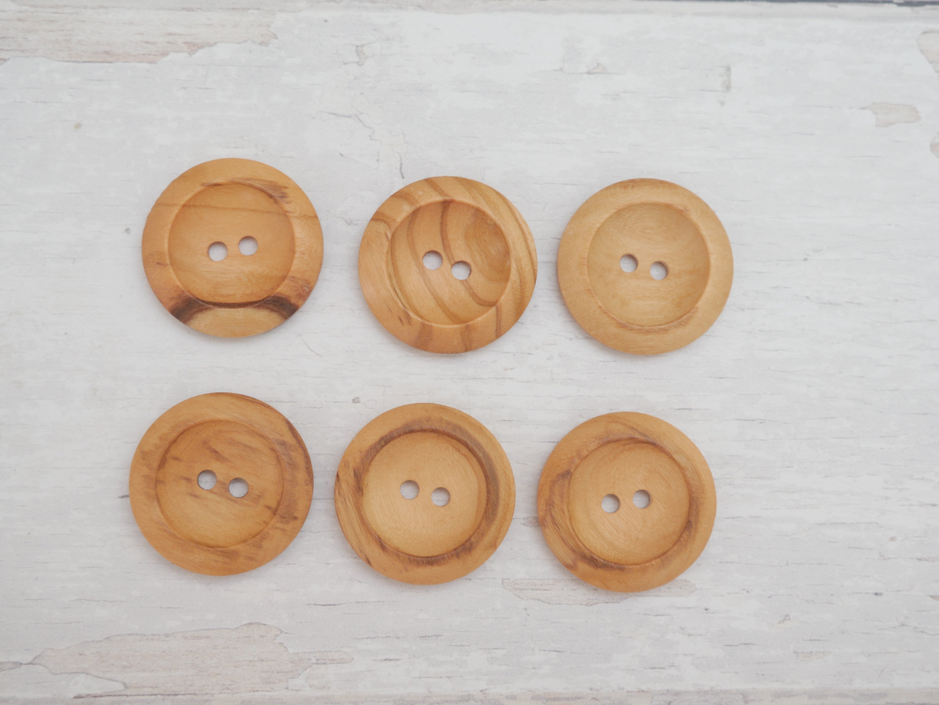 Wooden Buttons, 28mm, 2-Hole-Button-Flying Bobbins Haberdashery