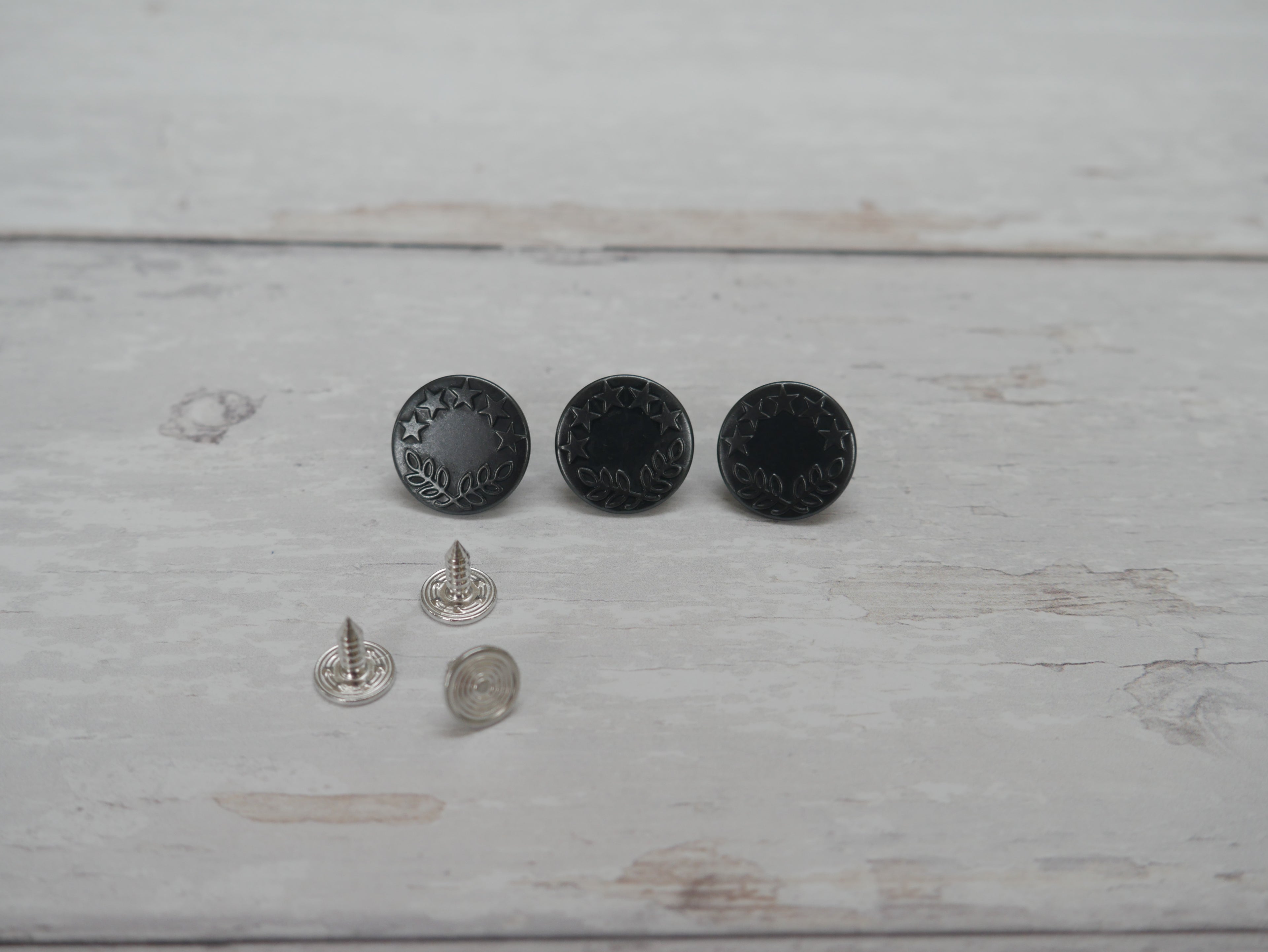 Jeans Buttons, 17mm in Gunmetal-Jeans Buttons-Flying Bobbins Haberdashery