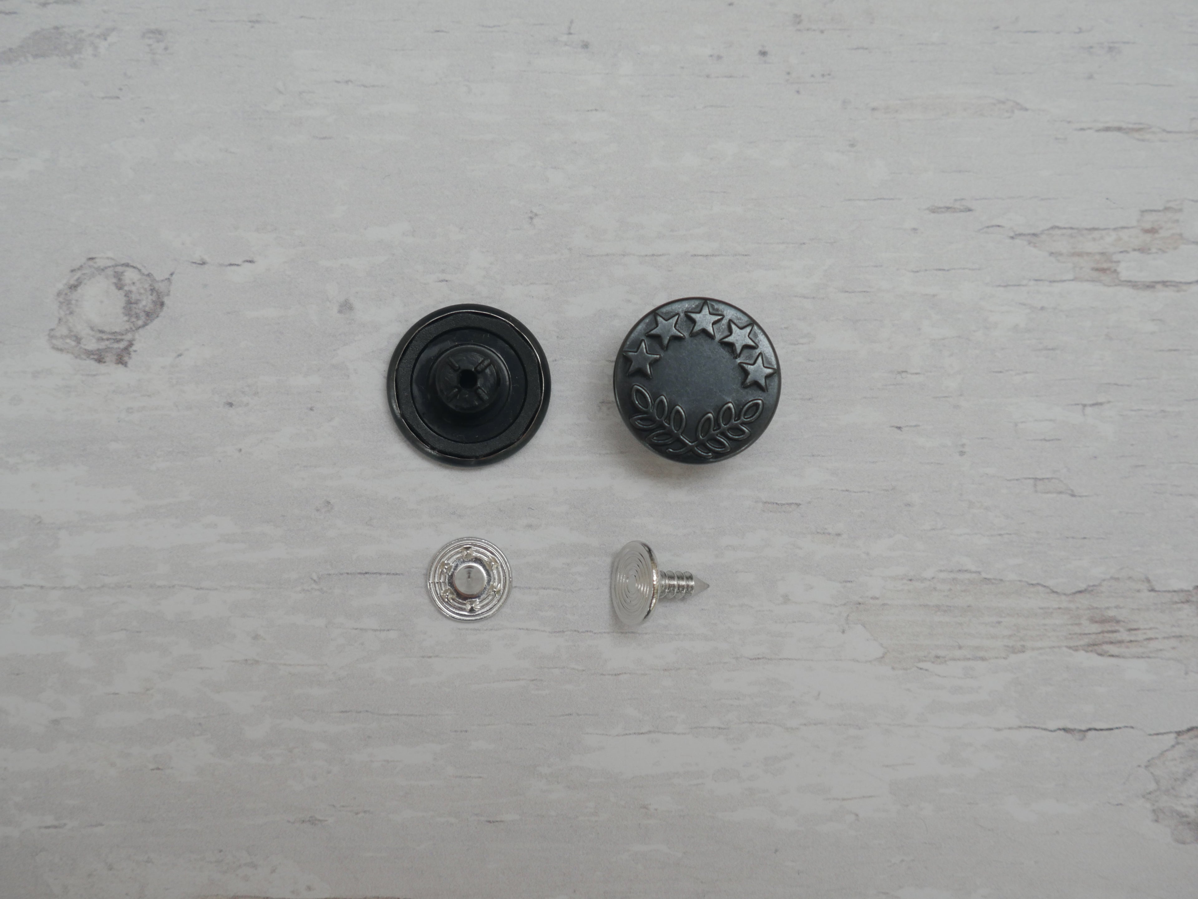 Jeans Buttons, 17mm in Gunmetal-Jeans Buttons-Flying Bobbins Haberdashery
