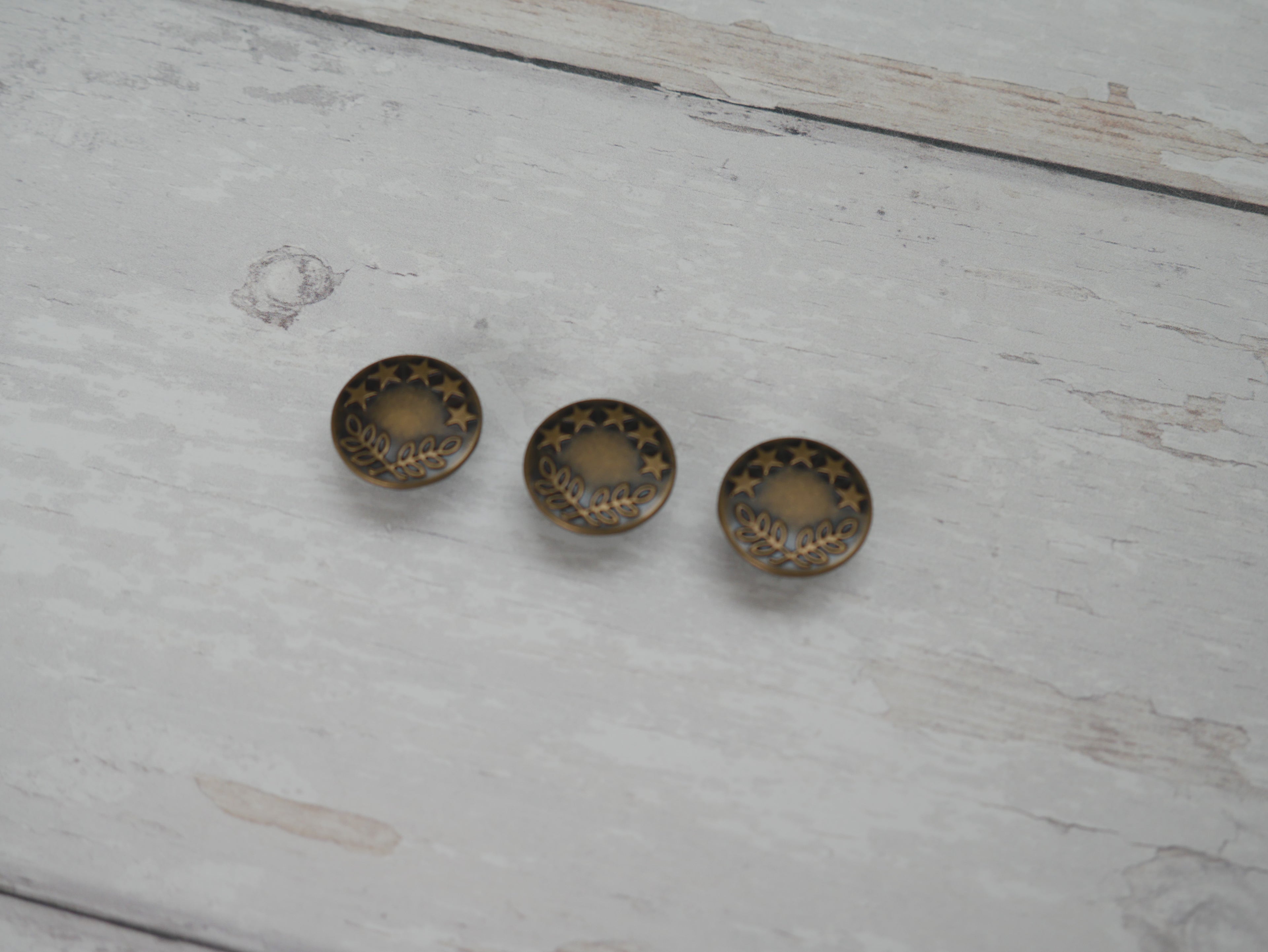 Jeans Buttons, 17mm in Antique Brass-Jeans Buttons-Flying Bobbins Haberdashery